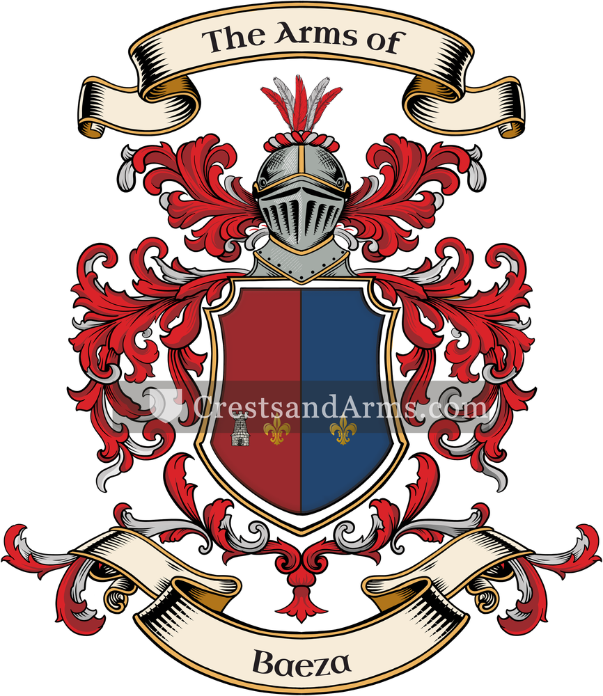 The Baeza coat of arms, drawn from the recorded blazon