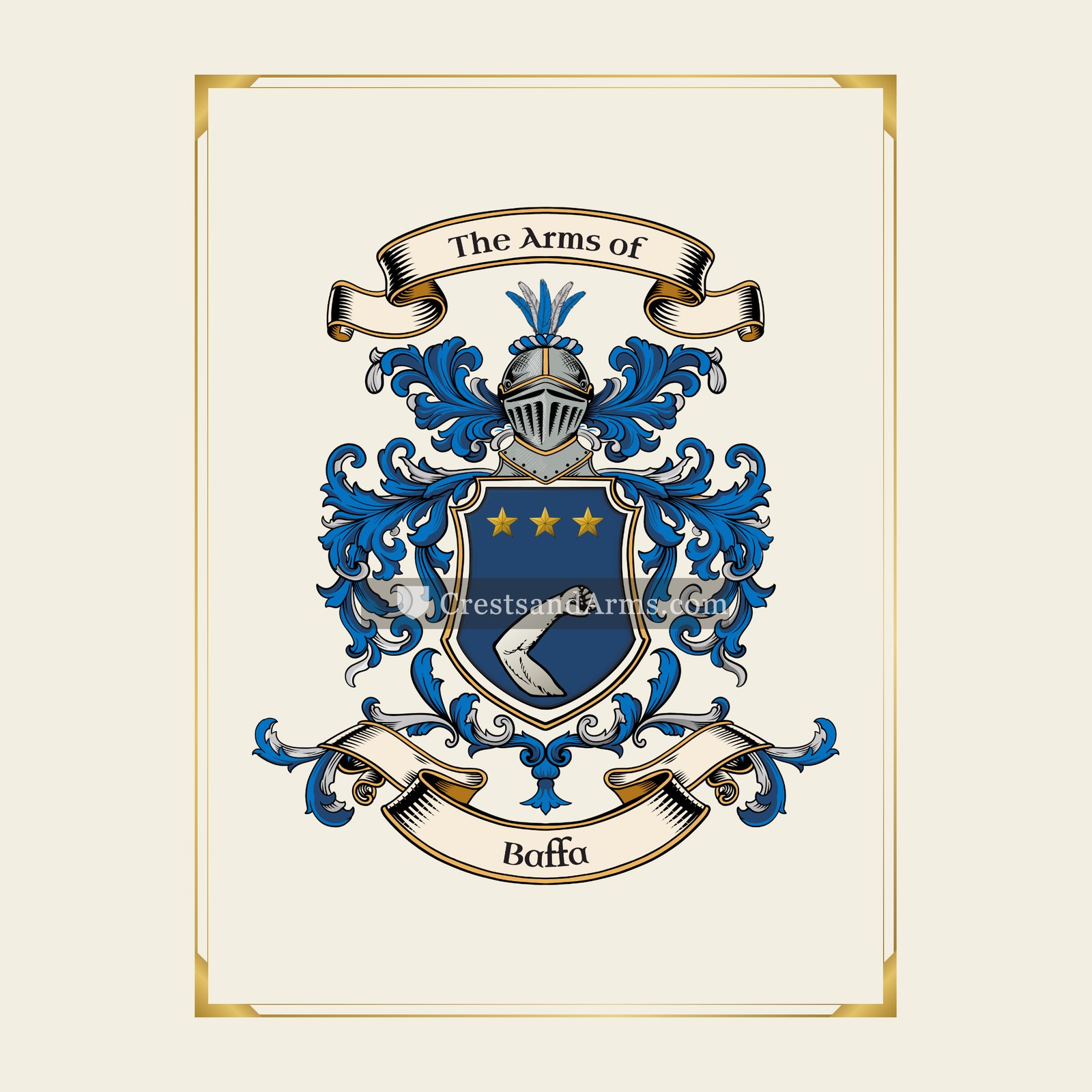 With gold border