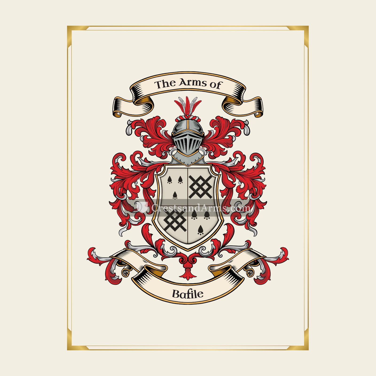 With gold border