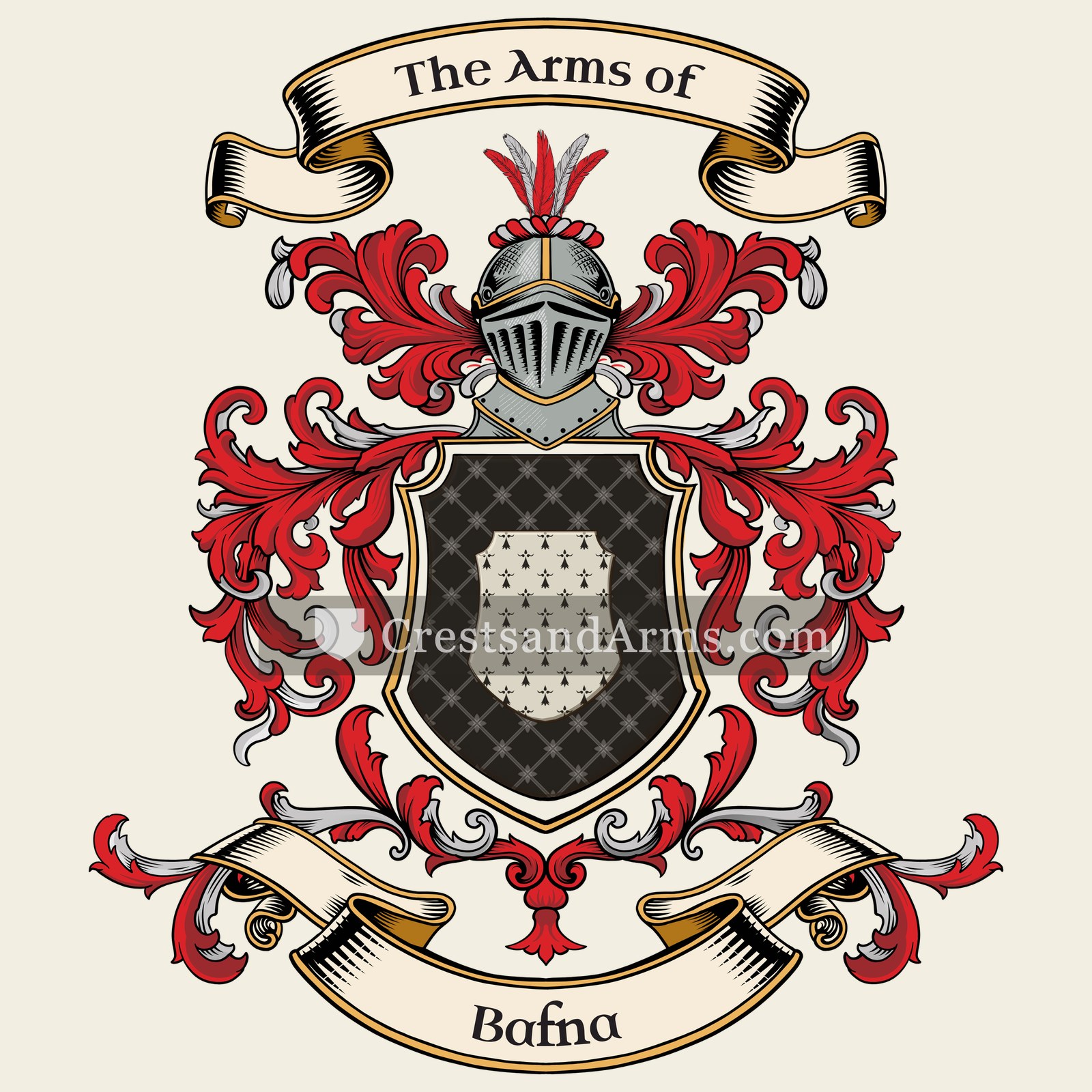 The Bafna coat of arms, drawn from the recorded blazon