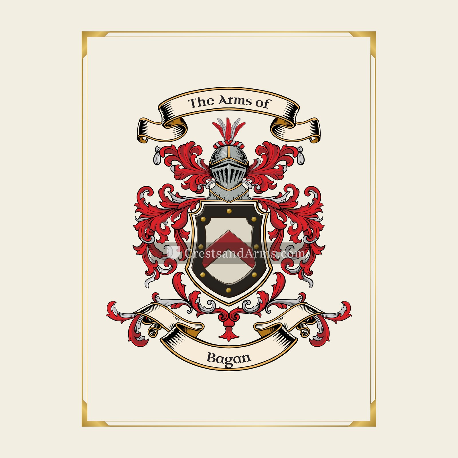 With gold border