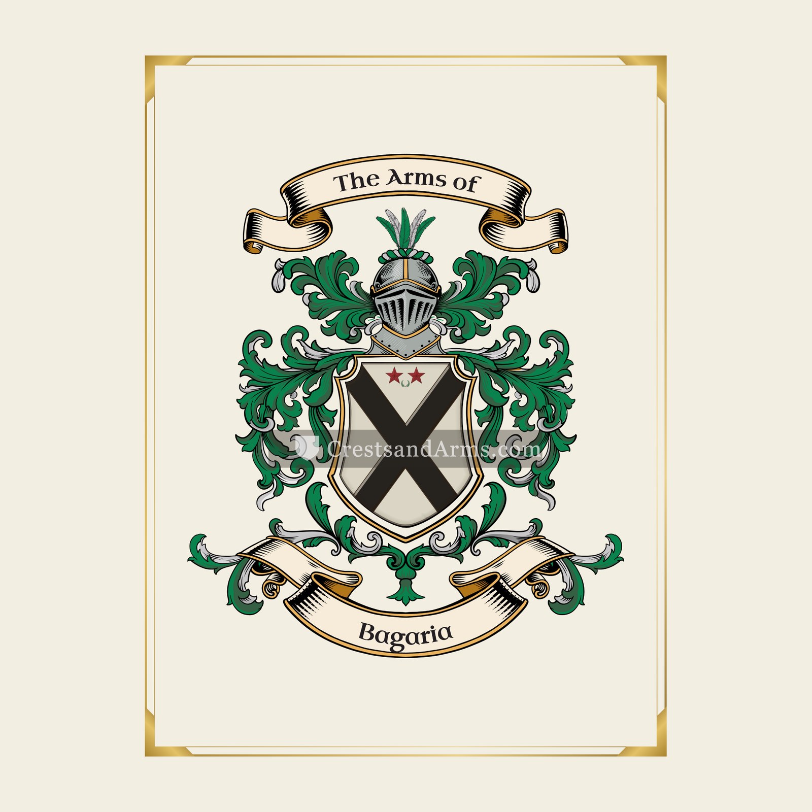 With gold border