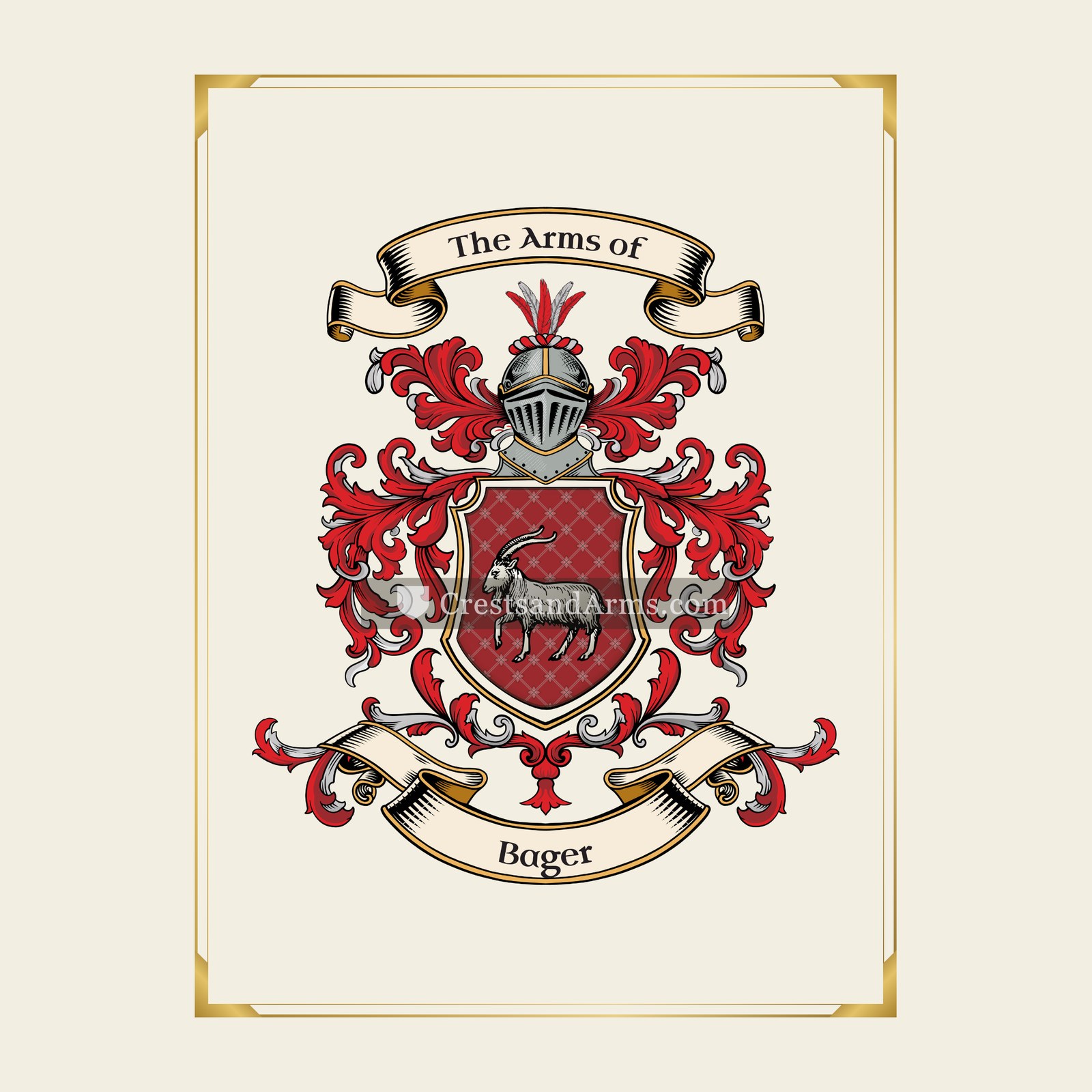 With gold border