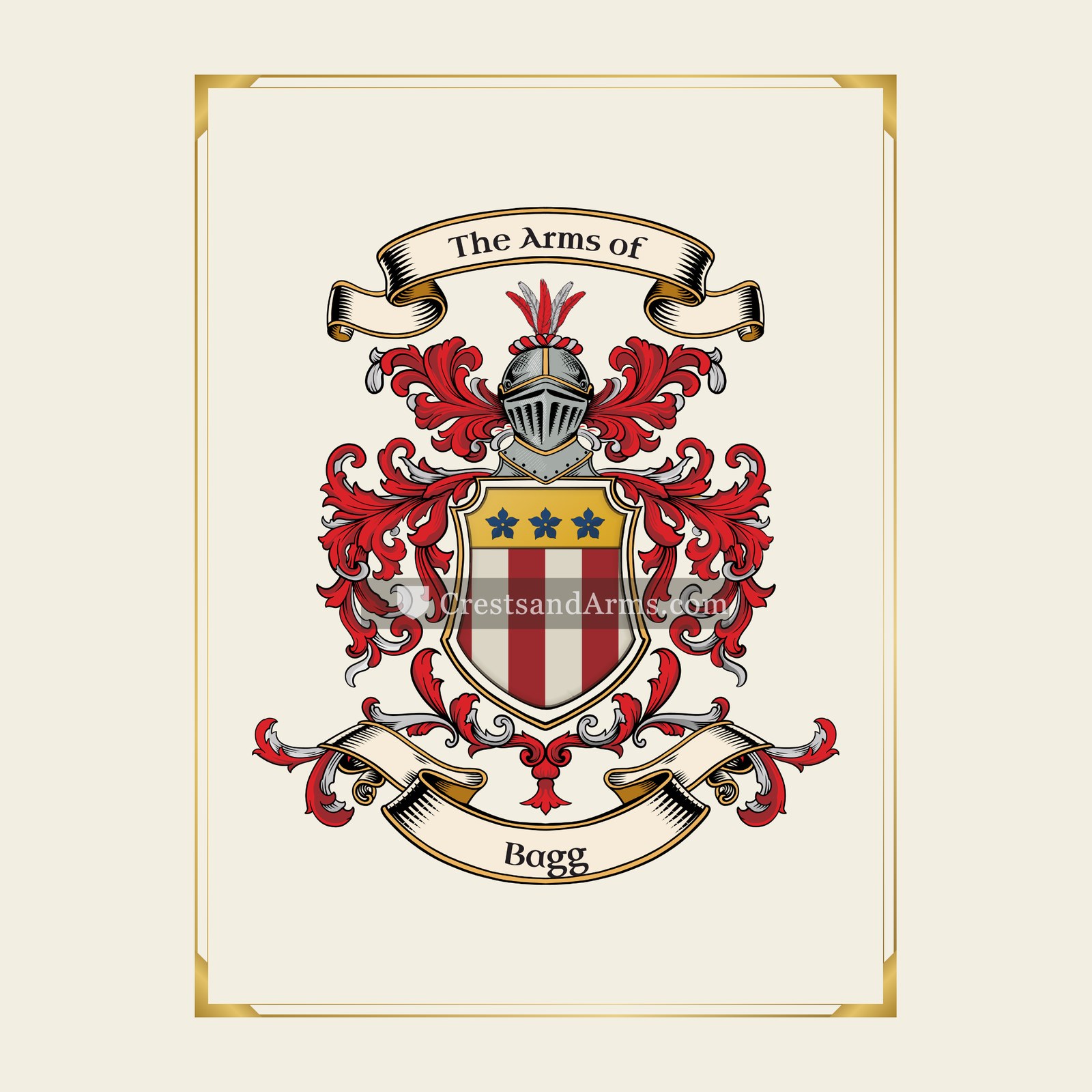 With gold border