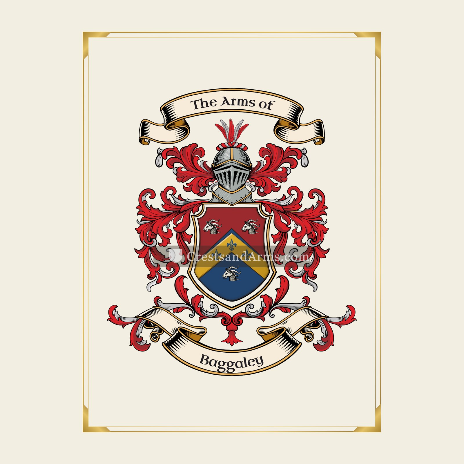 With gold border