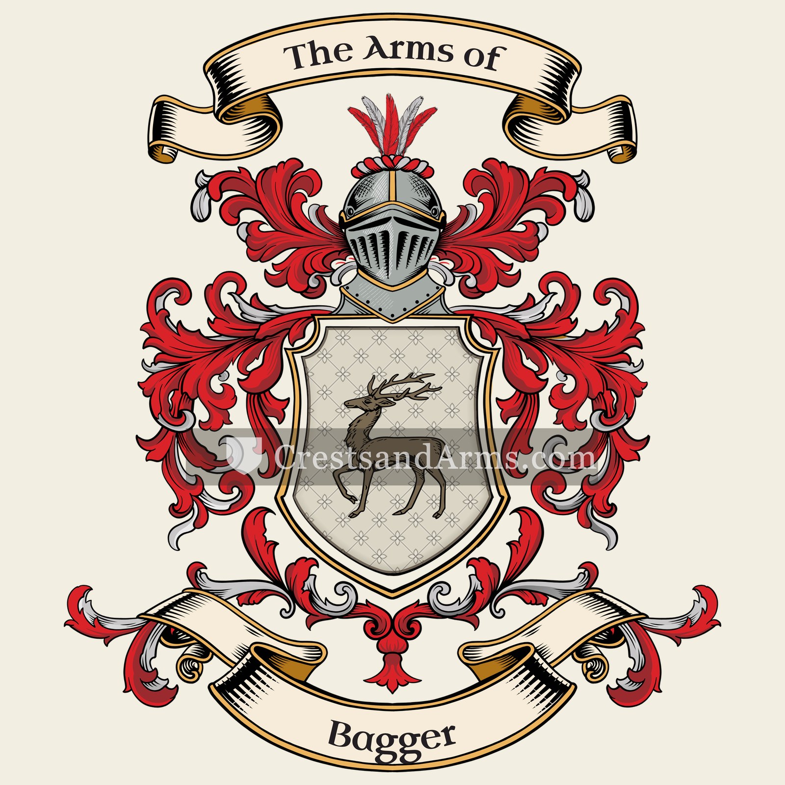 The Bagger coat of arms, drawn from the recorded blazon