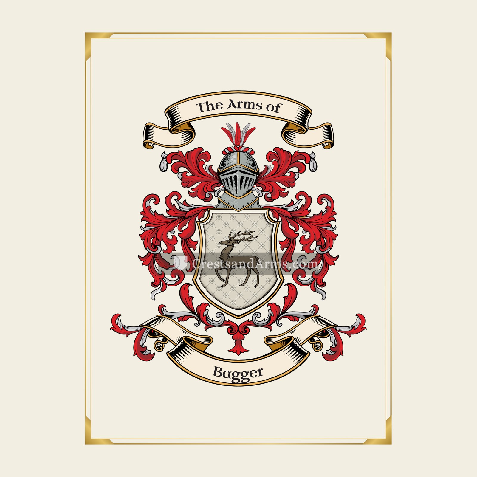 With gold border