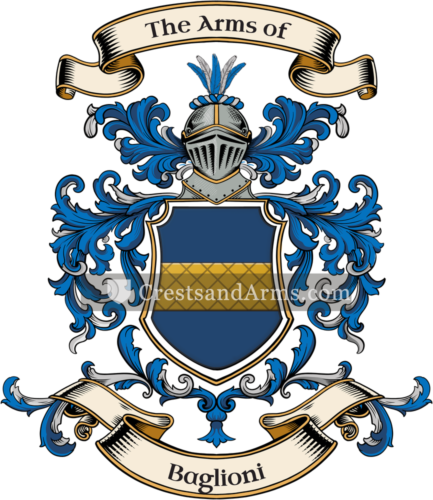 The Baglioni coat of arms, drawn from the recorded blazon