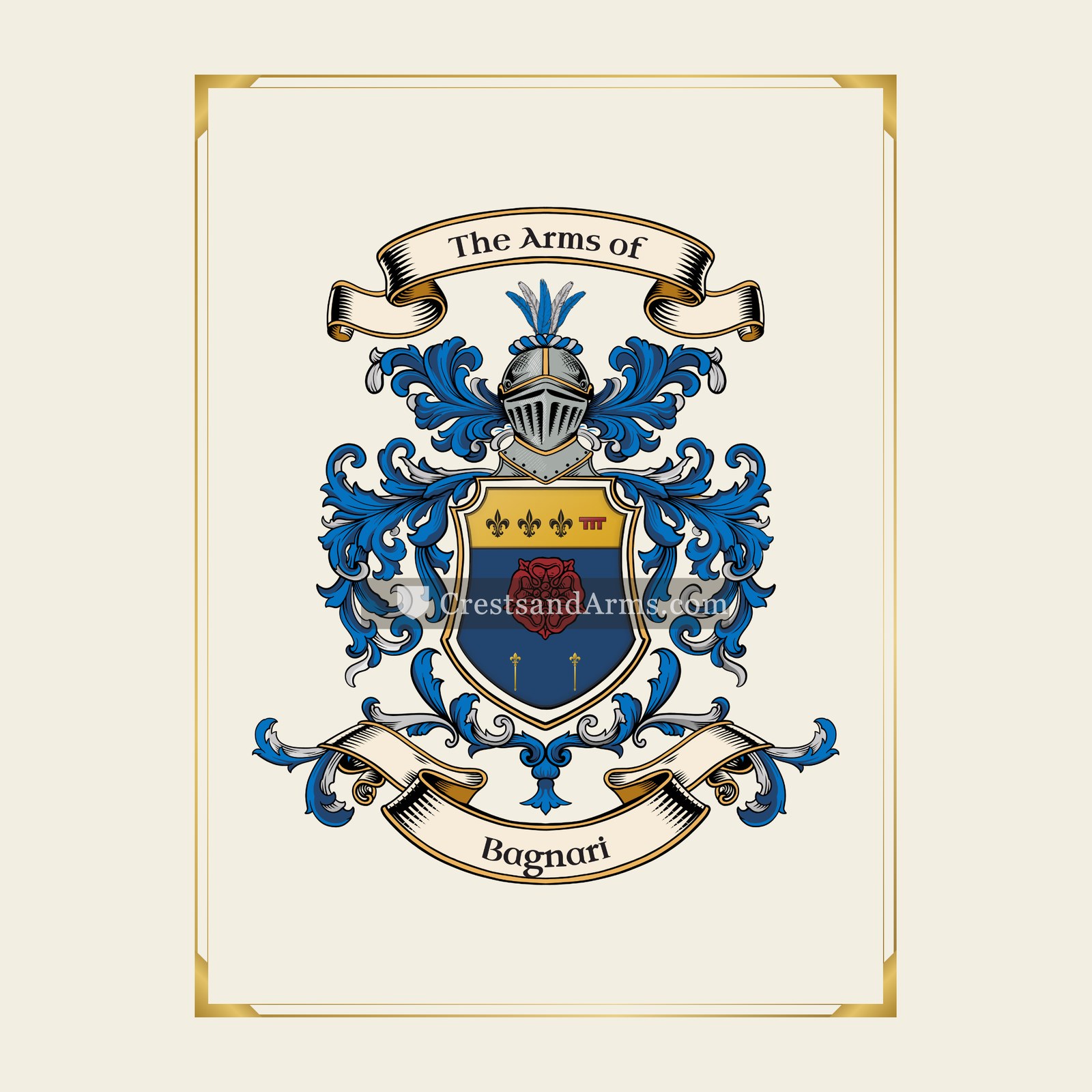 With gold border