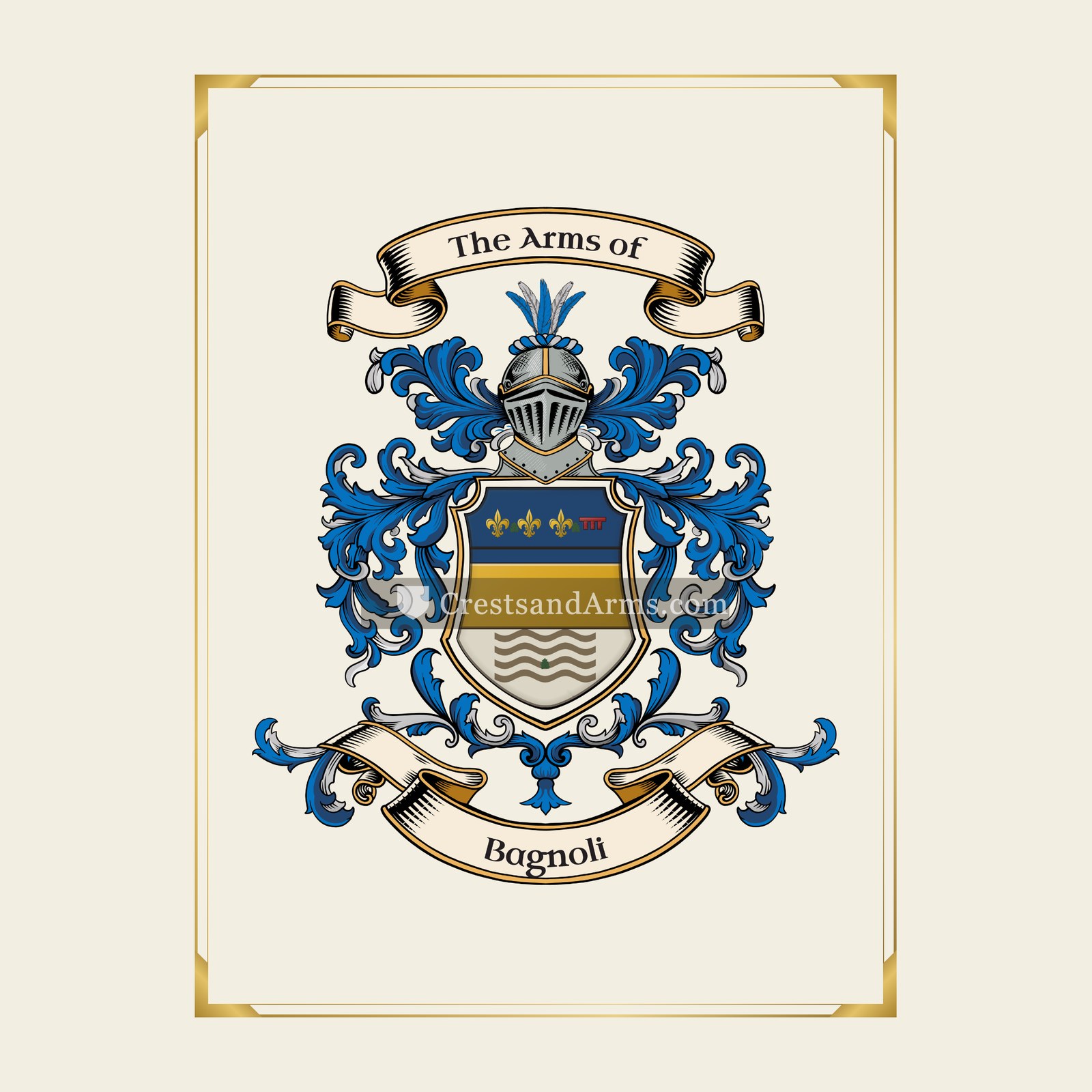 With gold border