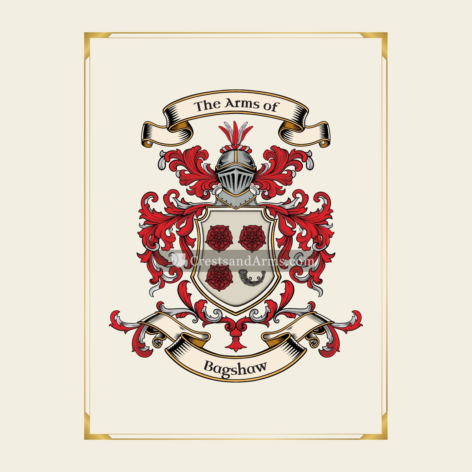 With gold border