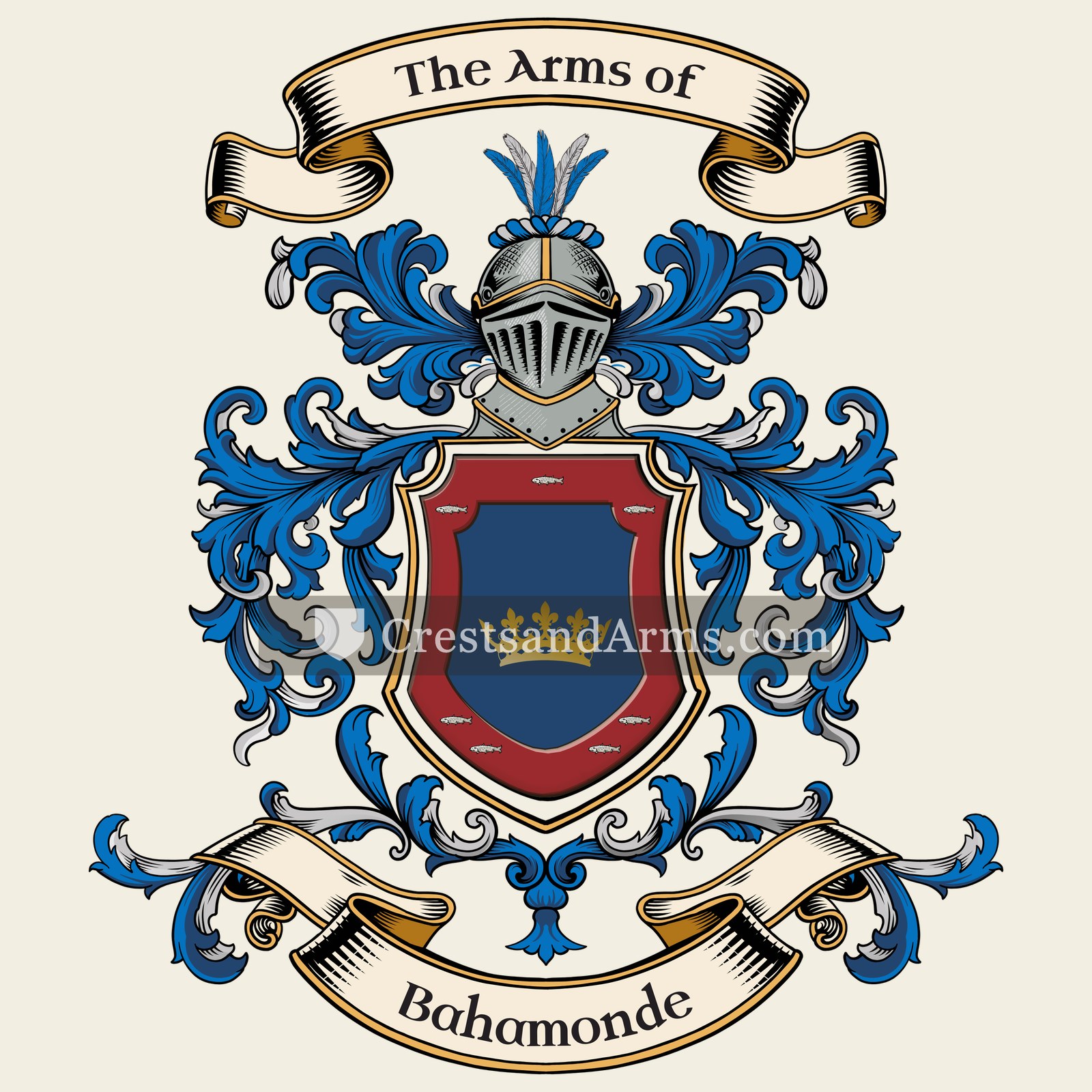 The Bahamonde coat of arms, drawn from the recorded blazon