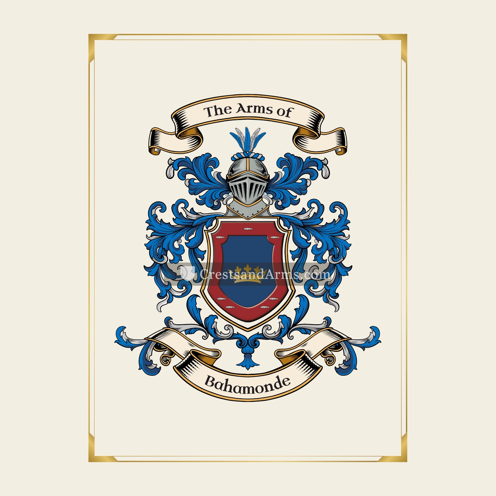 With gold border