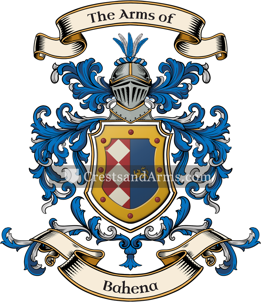 The Bahena coat of arms, drawn from the recorded blazon