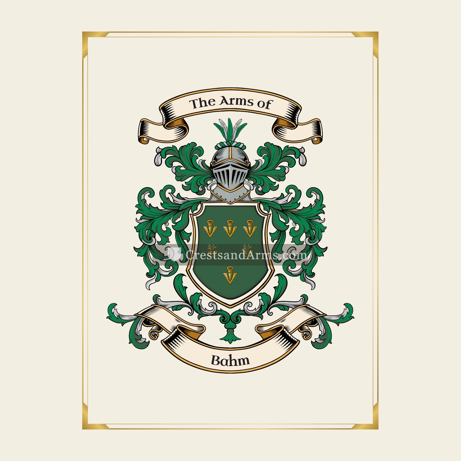 With gold border