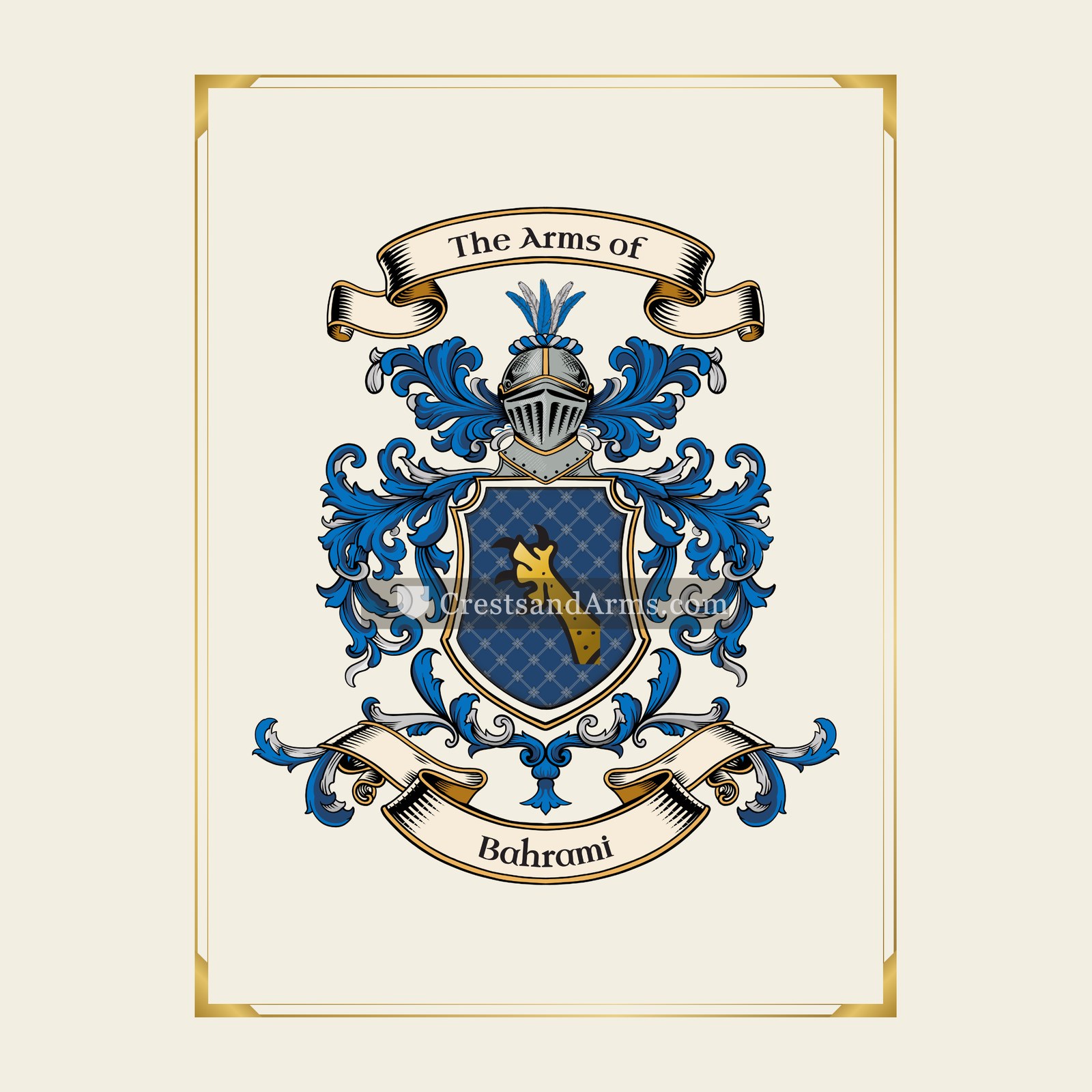 With gold border