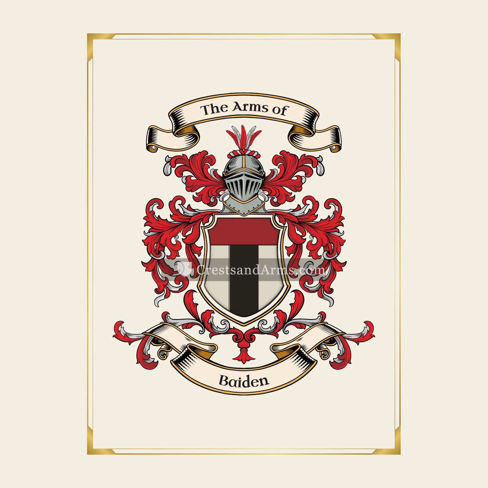 With gold border