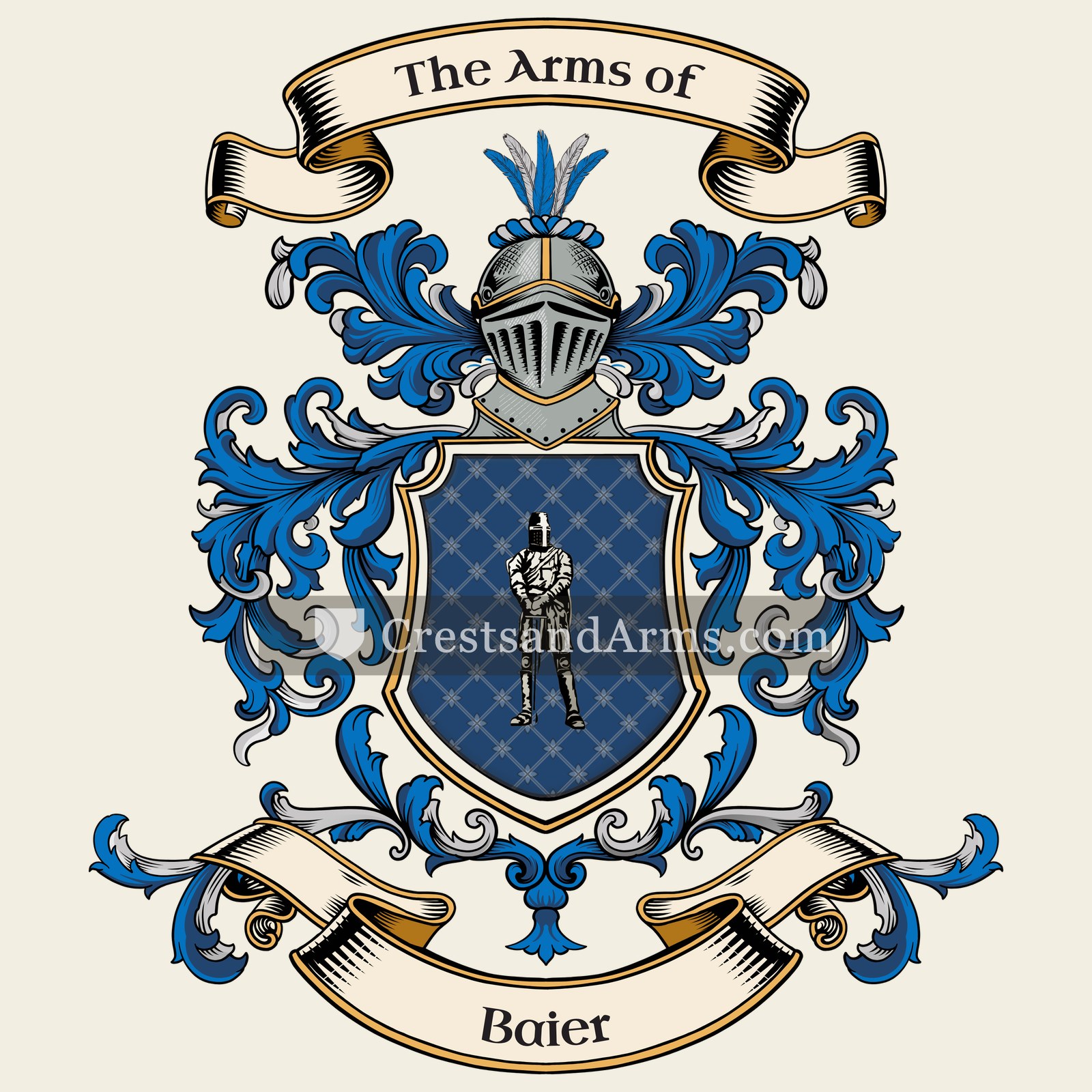 The Baier coat of arms, drawn from the recorded blazon