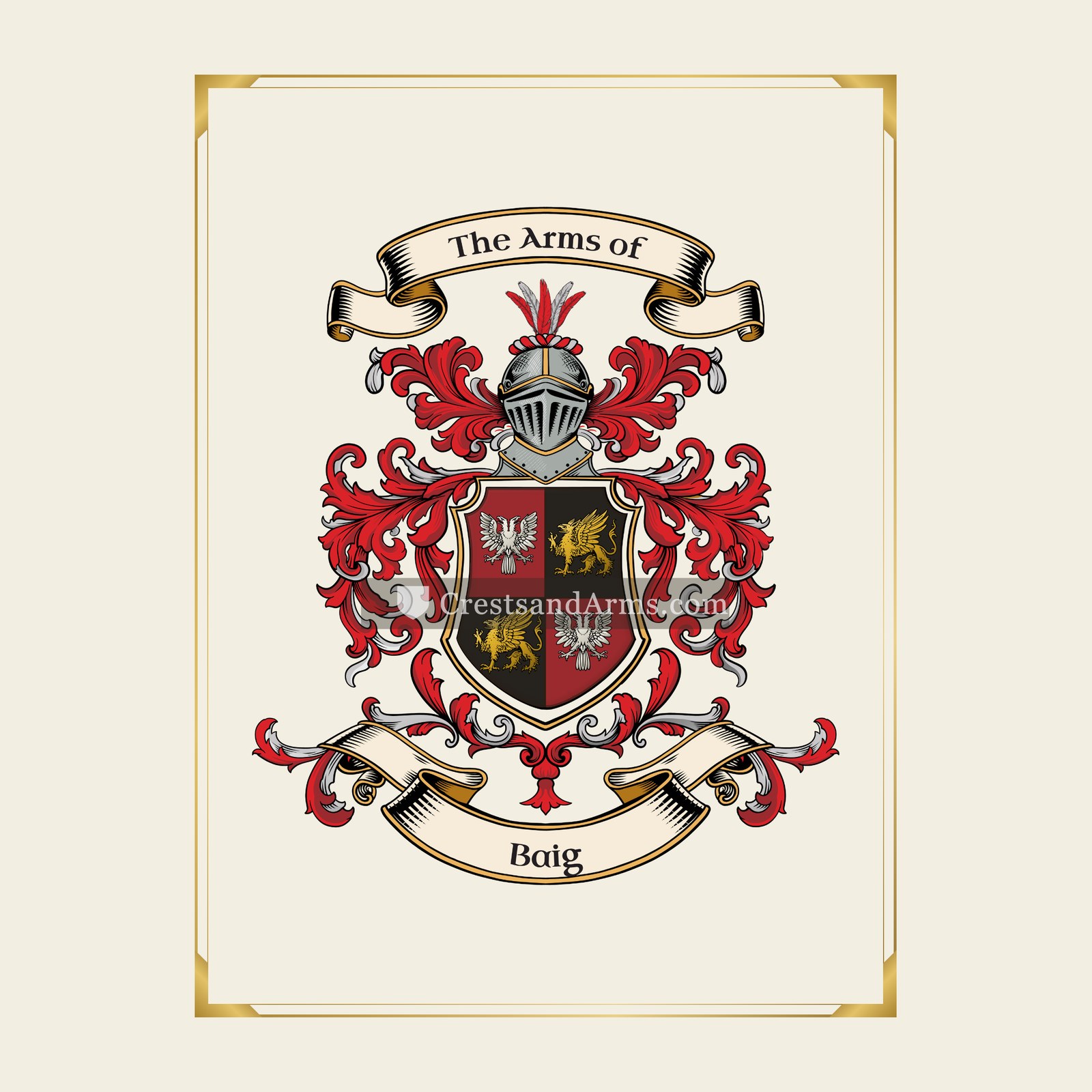 With gold border