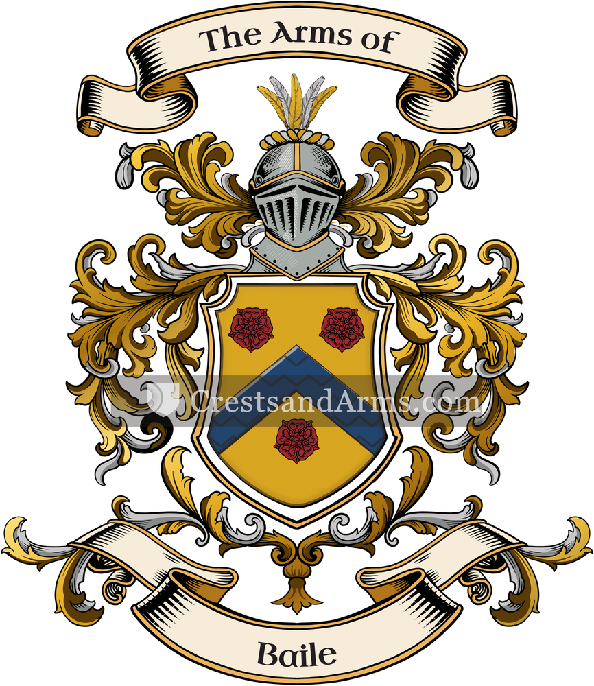 The Baile coat of arms, drawn from the recorded blazon