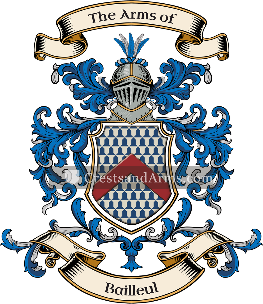 The Bailleul coat of arms, drawn from the recorded blazon