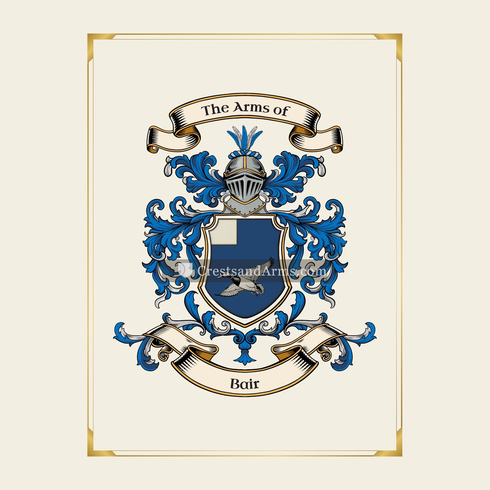 With gold border