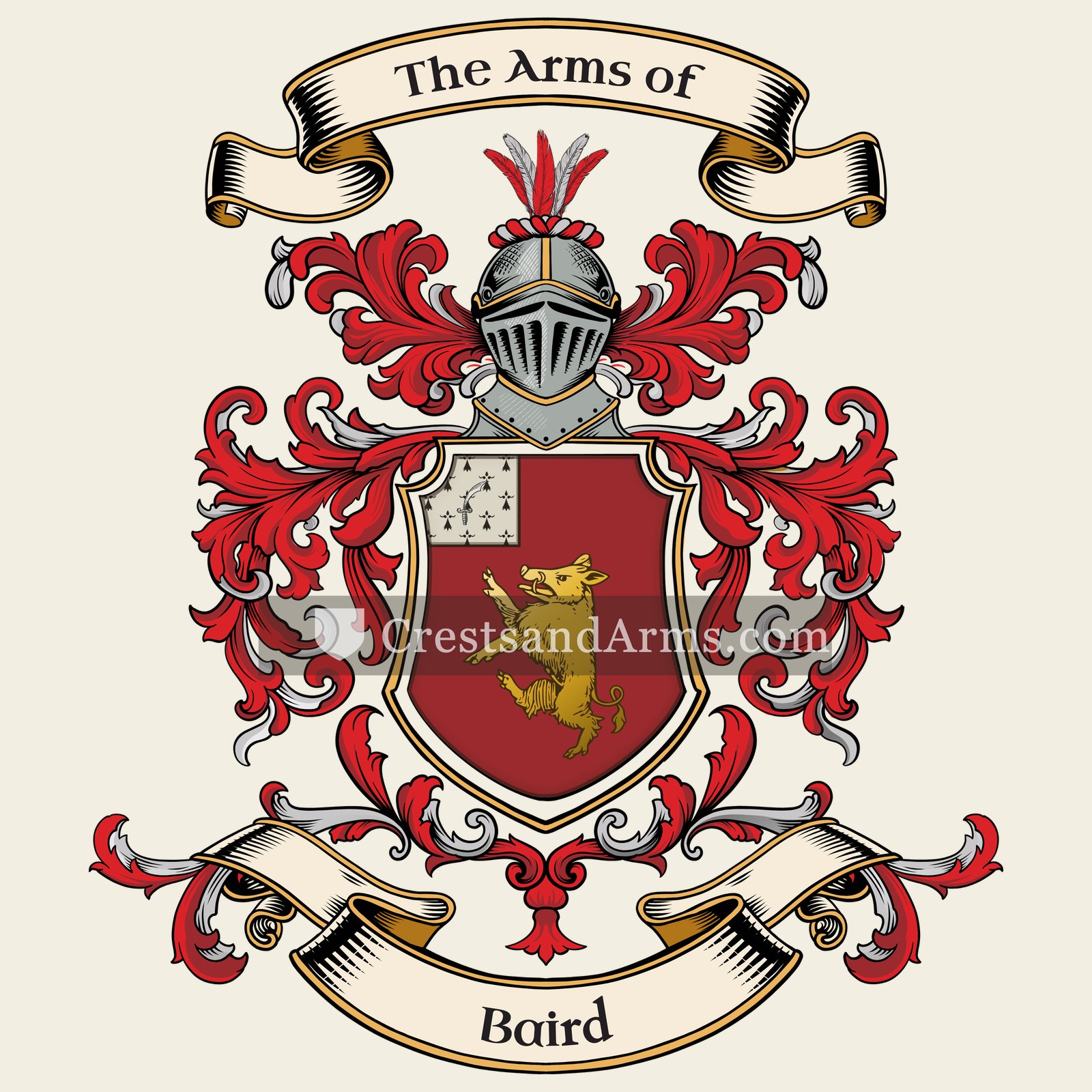 The Baird coat of arms, drawn from the recorded blazon