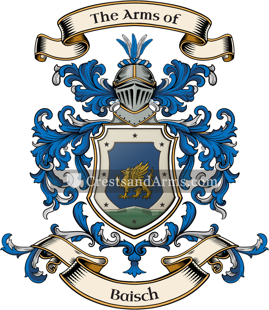 The Baisch coat of arms, drawn from the recorded blazon