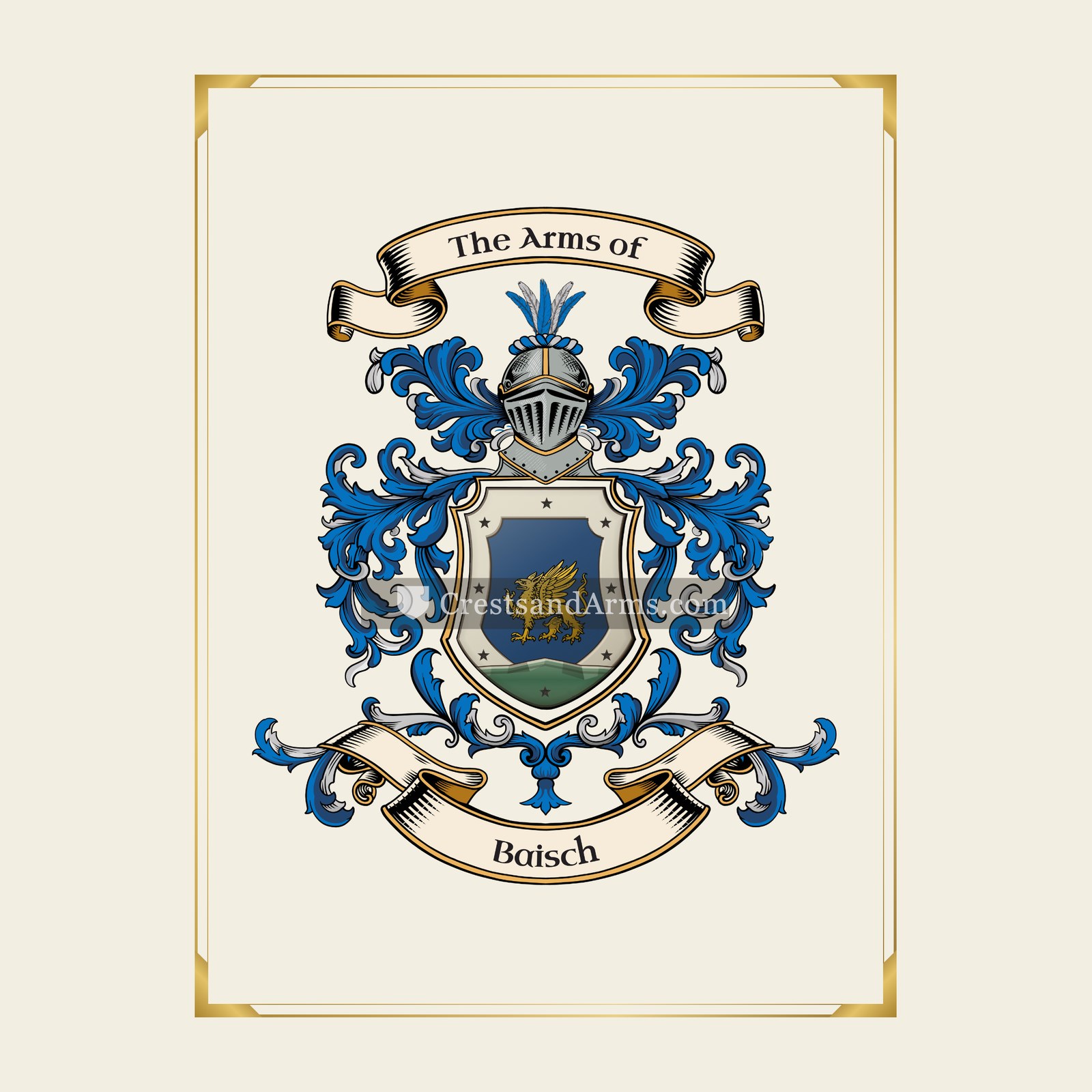 With gold border