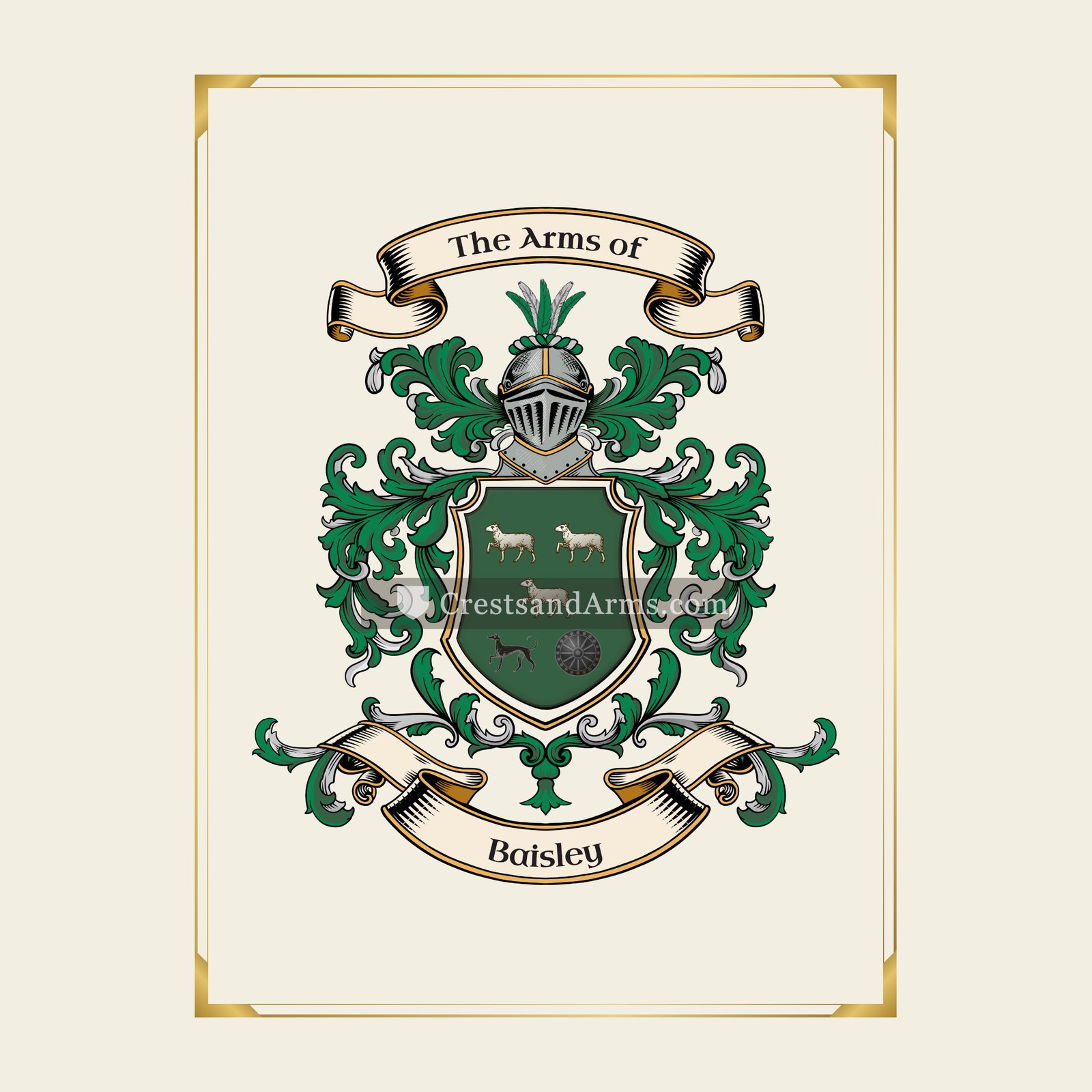 With gold border