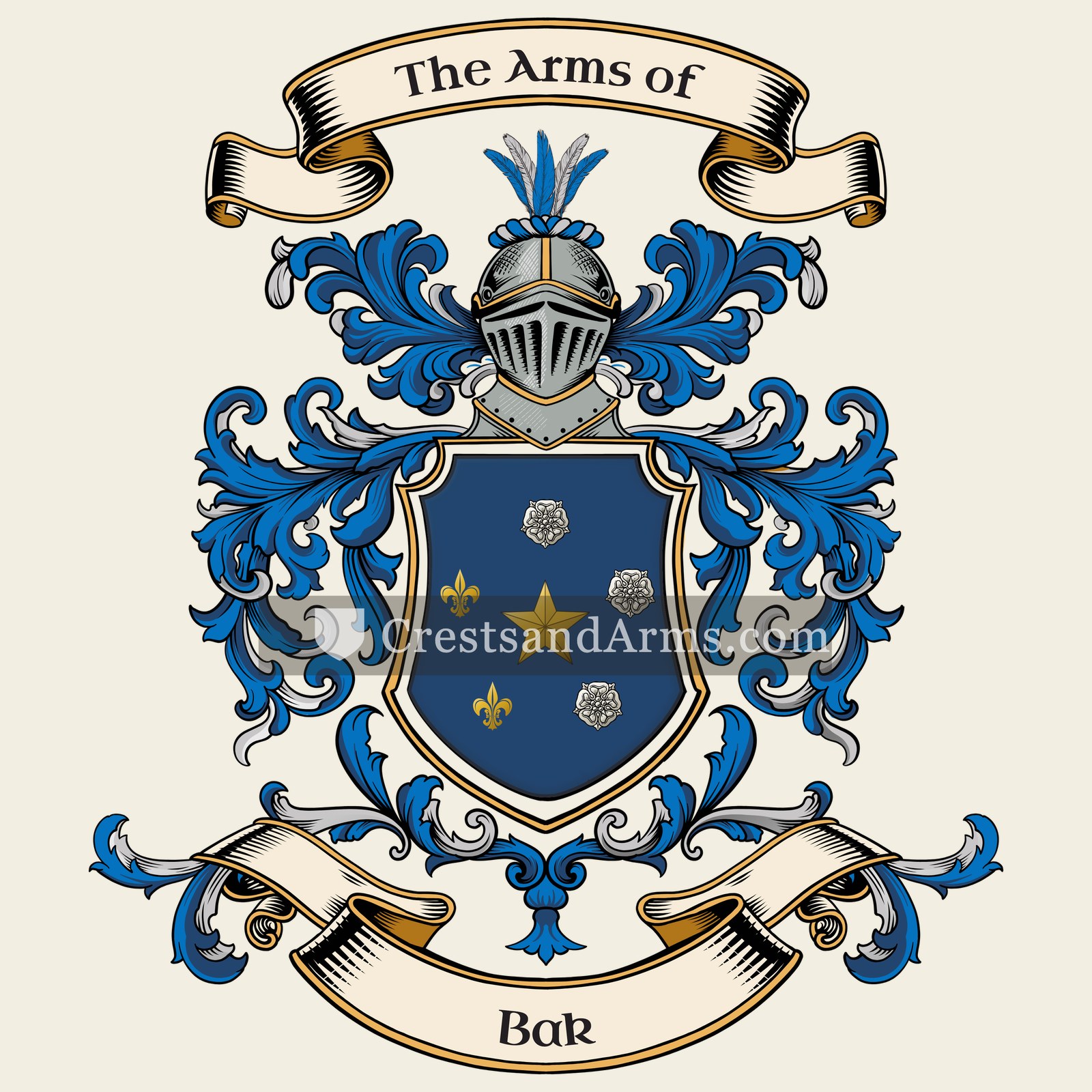 The Bak coat of arms, drawn from the recorded blazon