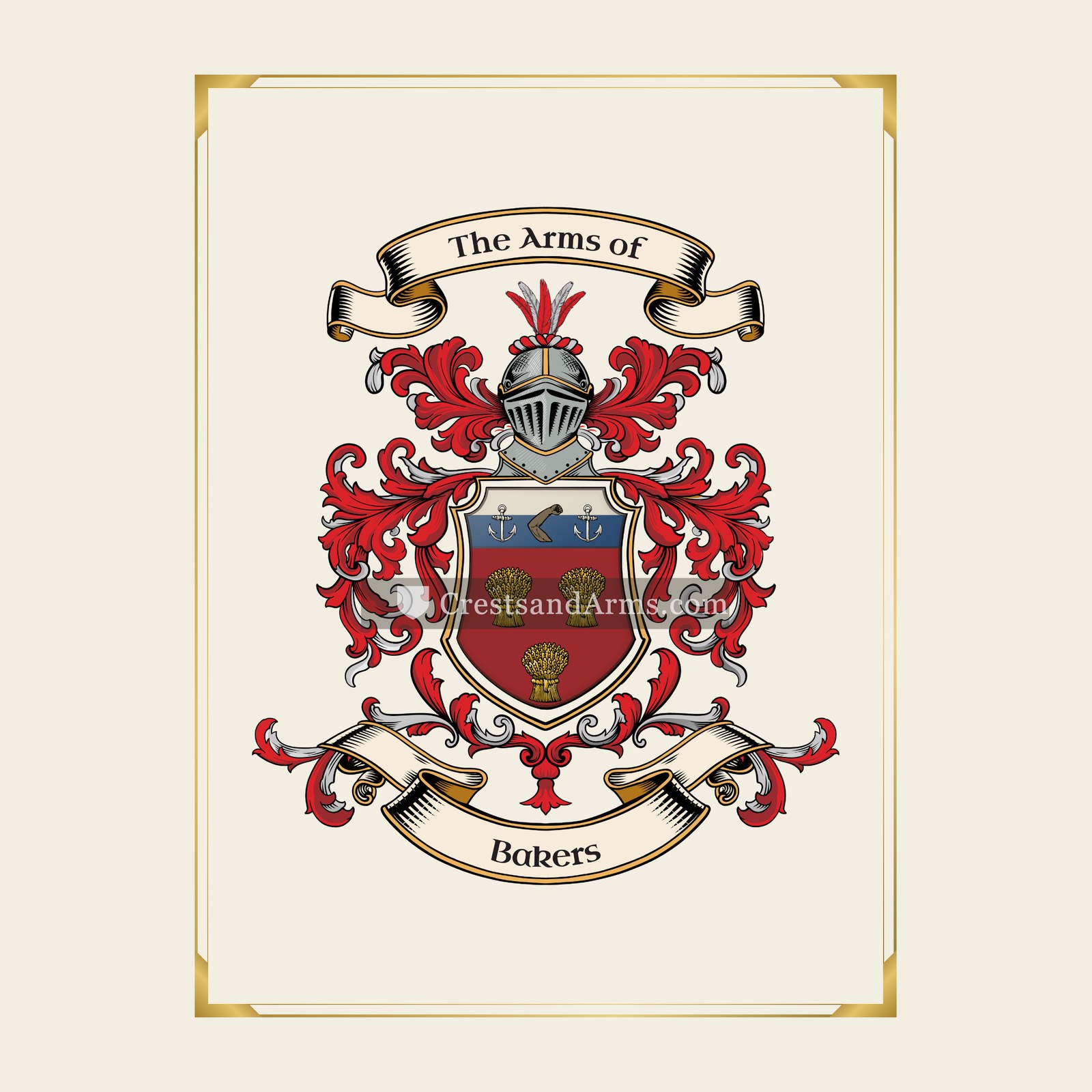 With gold border