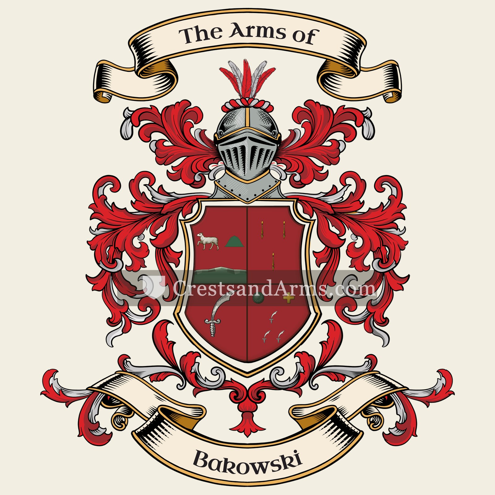 The Bakowski coat of arms, drawn from the recorded blazon