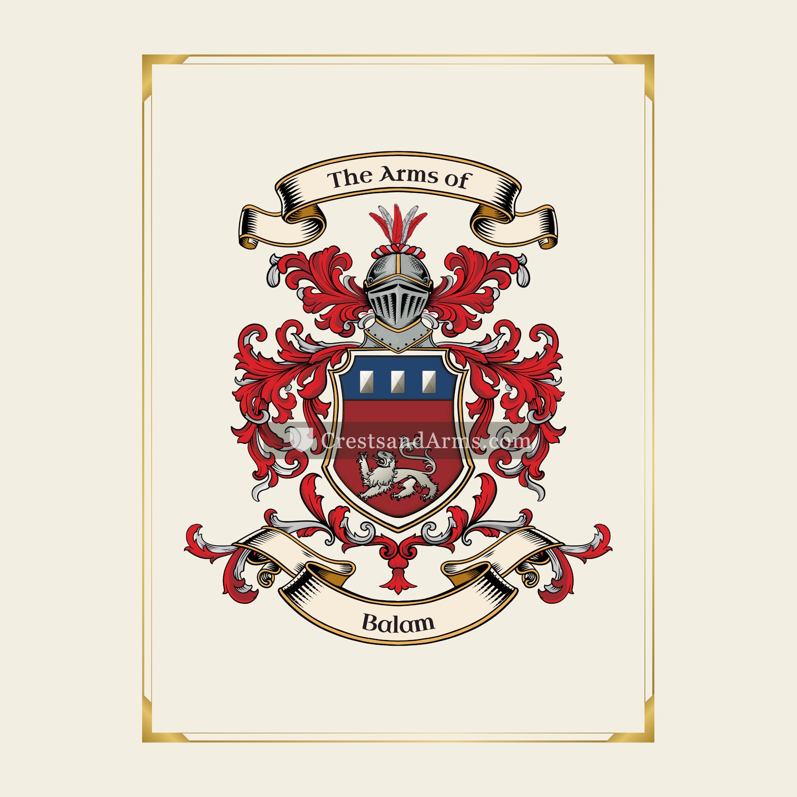 With gold border