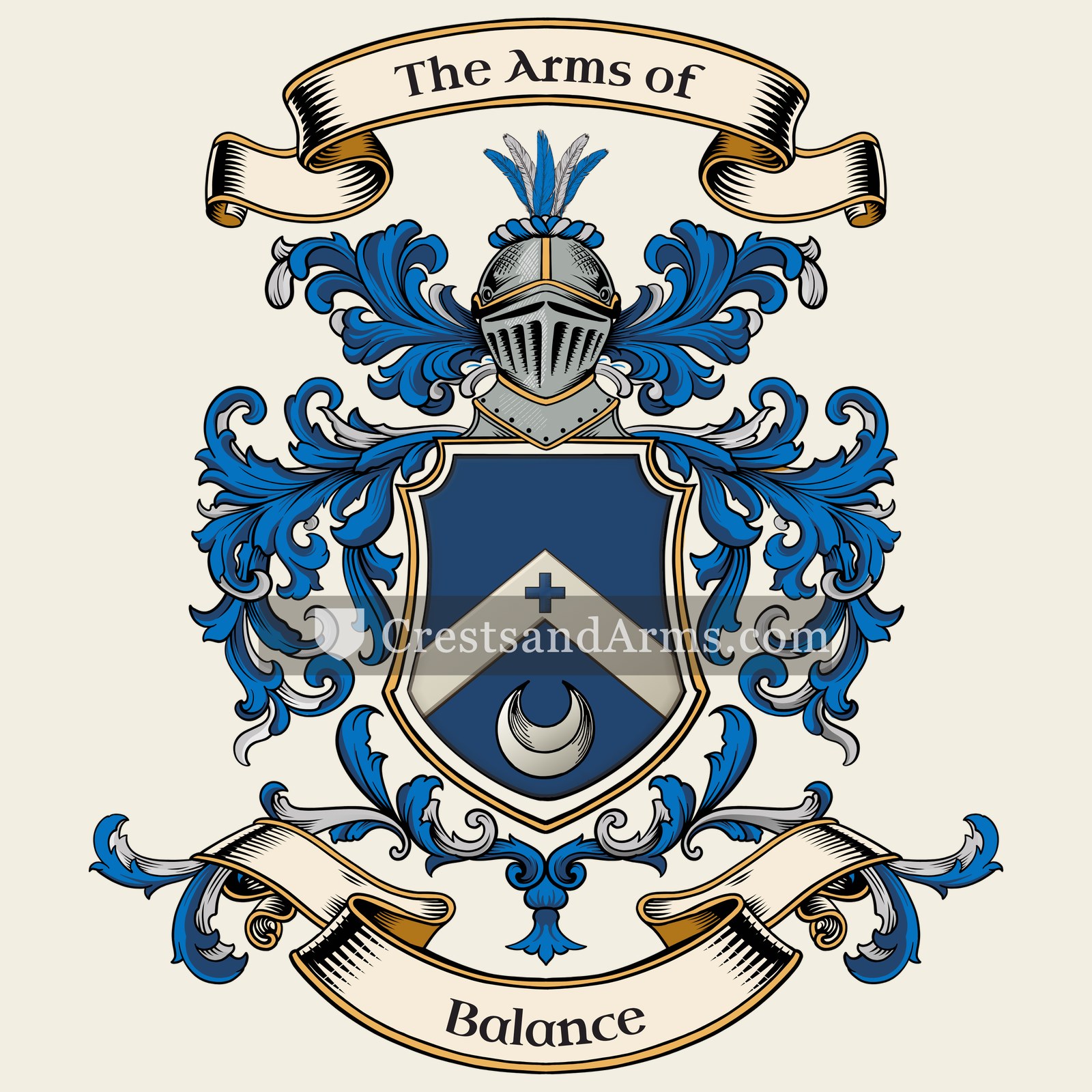 The Balance coat of arms, drawn from the recorded blazon