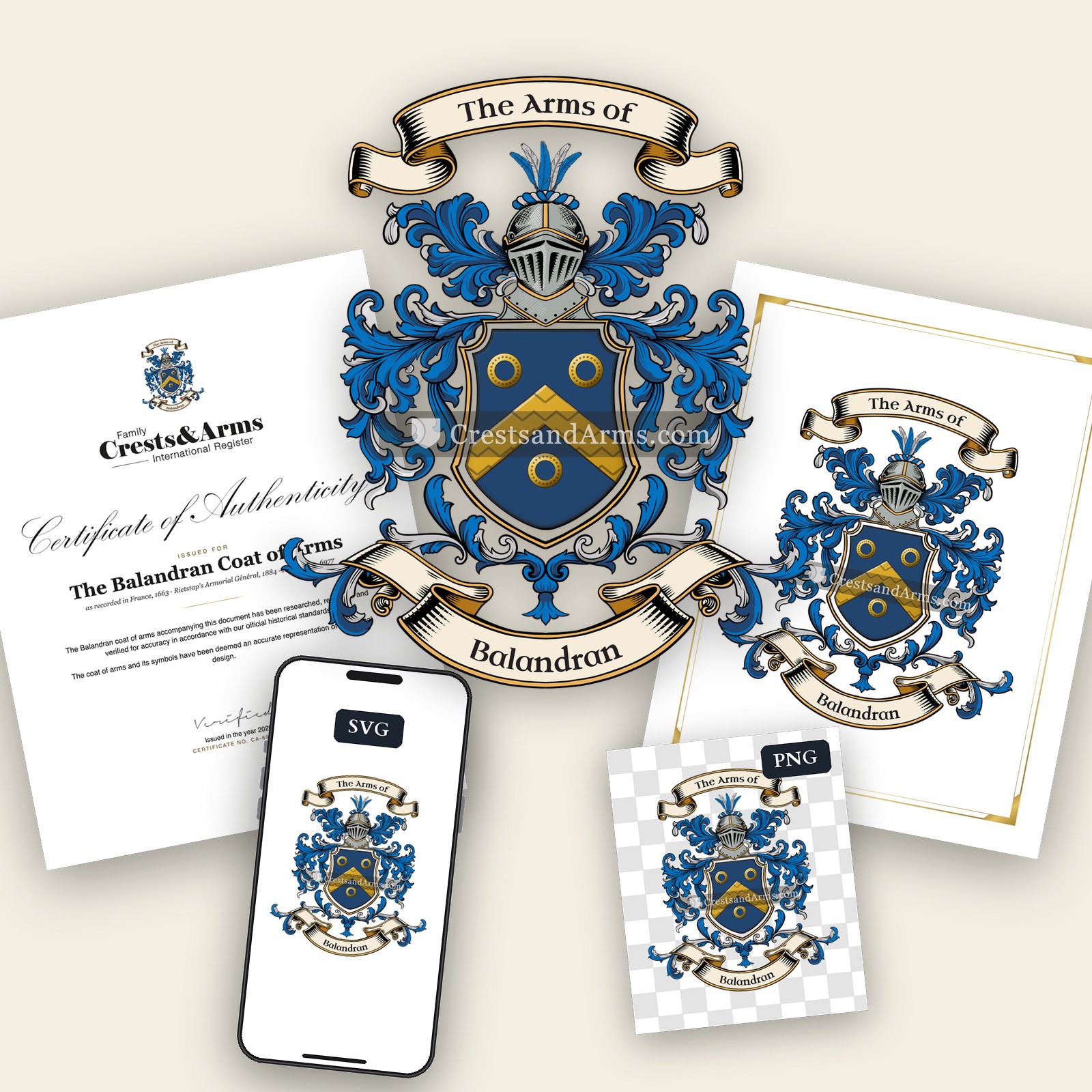 The Balandran arms on the coat of arms — digital pack