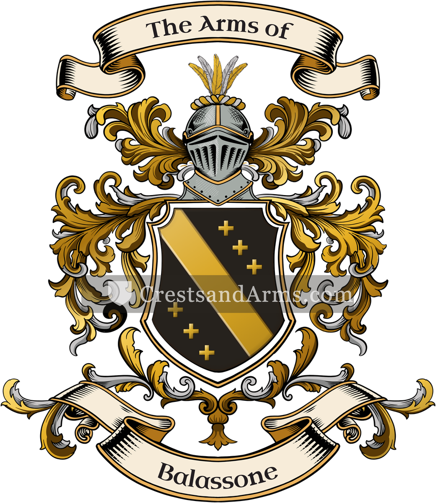 The Balassone coat of arms, drawn from the recorded blazon