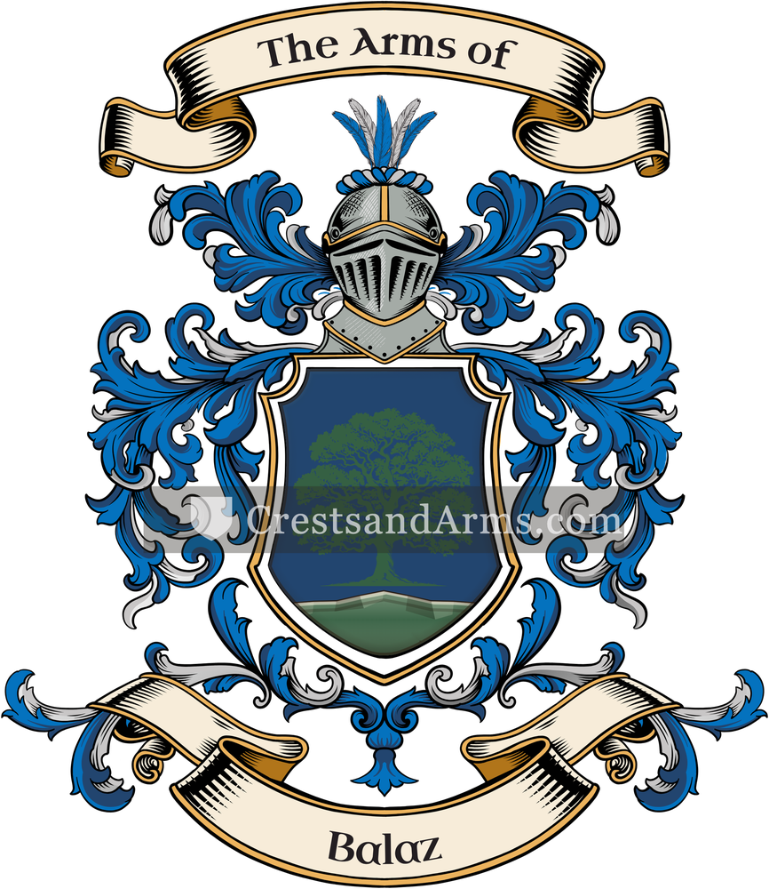 The Balaz coat of arms, drawn from the recorded blazon