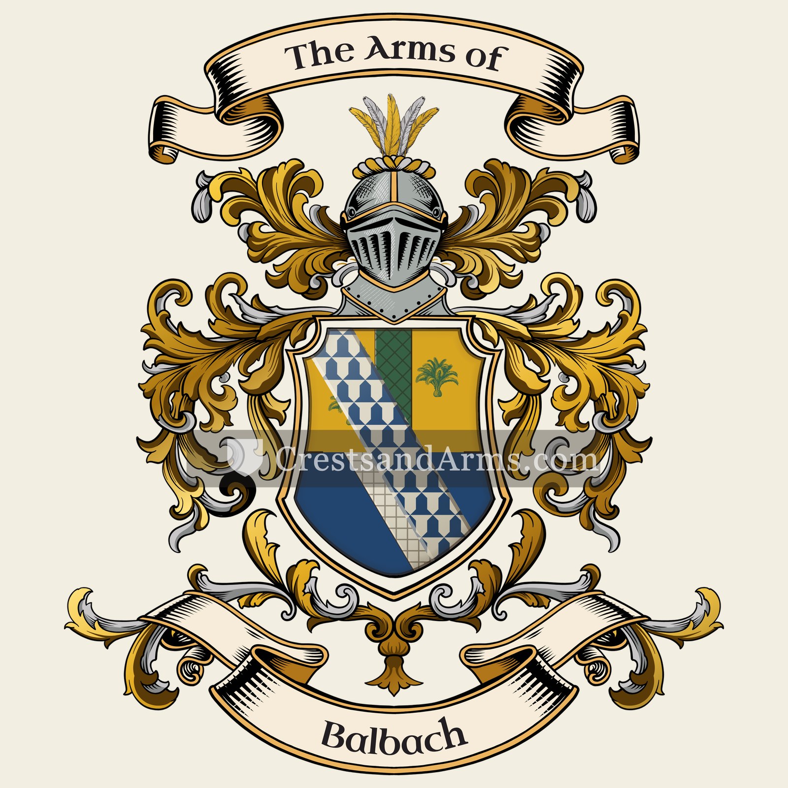 The Balbach coat of arms, drawn from the recorded blazon
