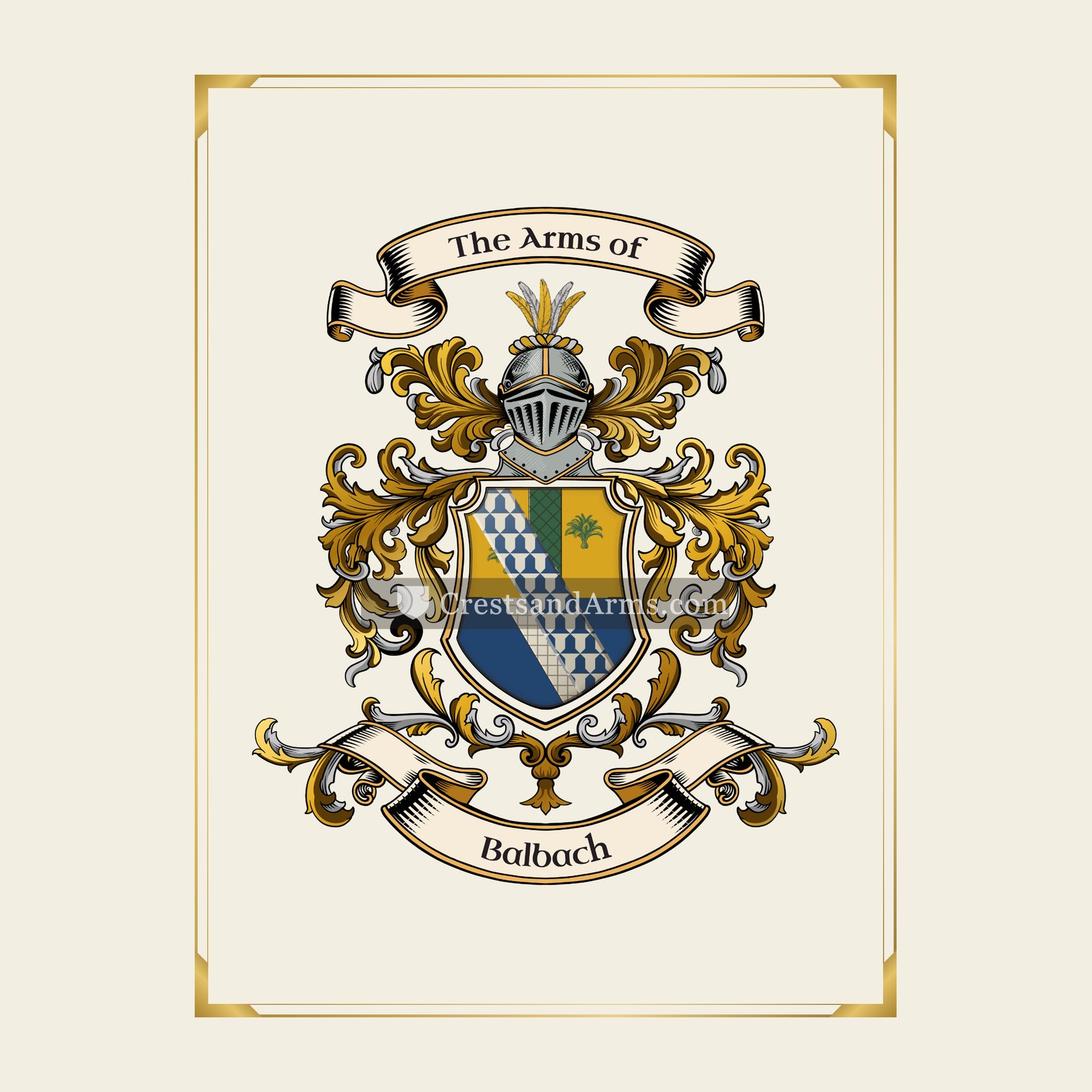 With gold border
