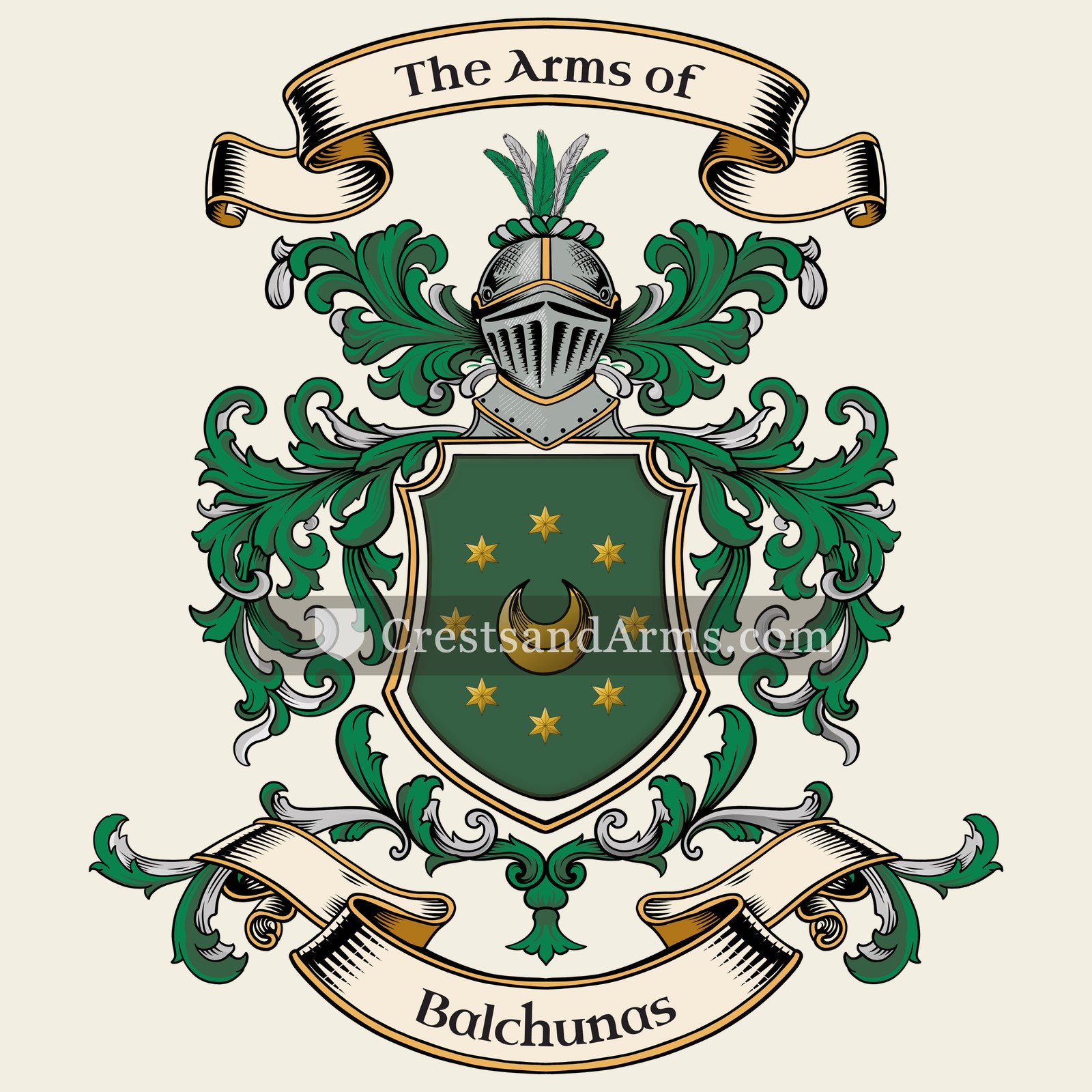 The Balchunas coat of arms, drawn from the recorded blazon