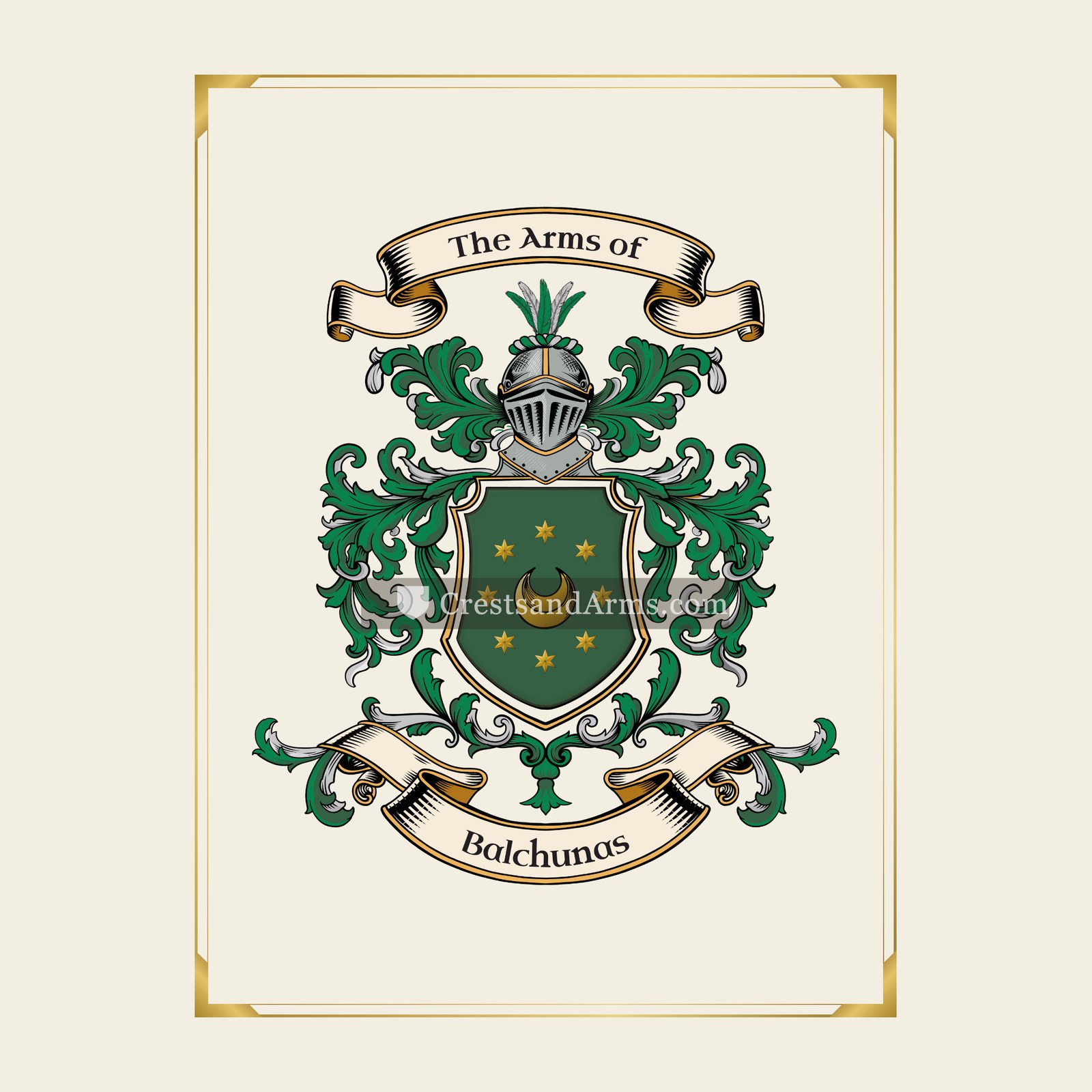 With gold border