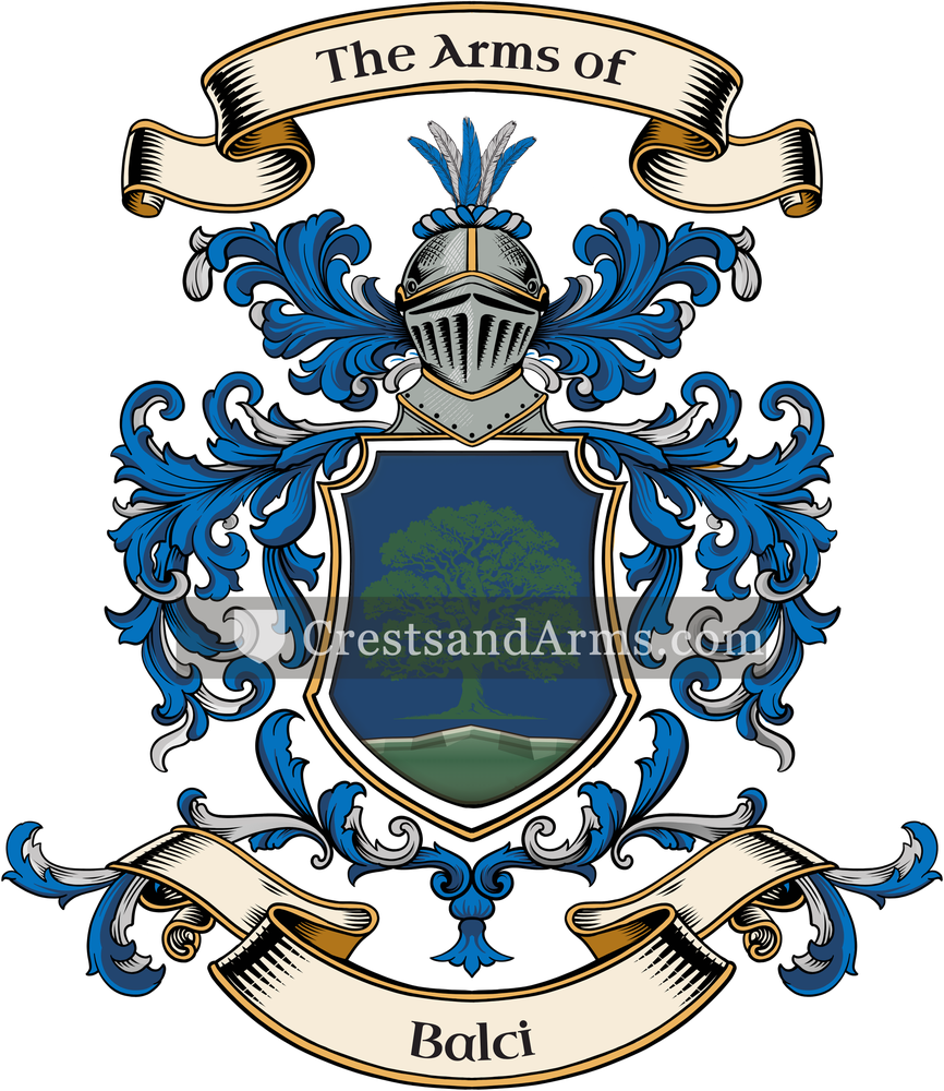 The Balci coat of arms, drawn from the recorded blazon