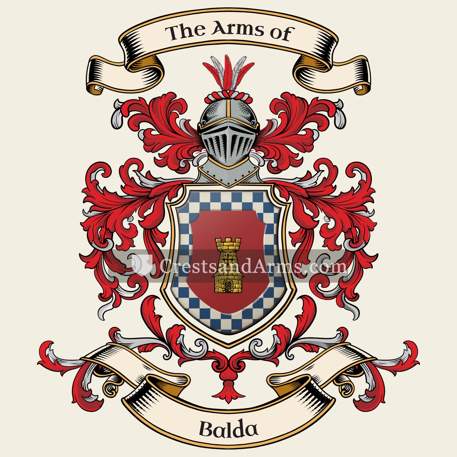 The Balda coat of arms, drawn from the recorded blazon
