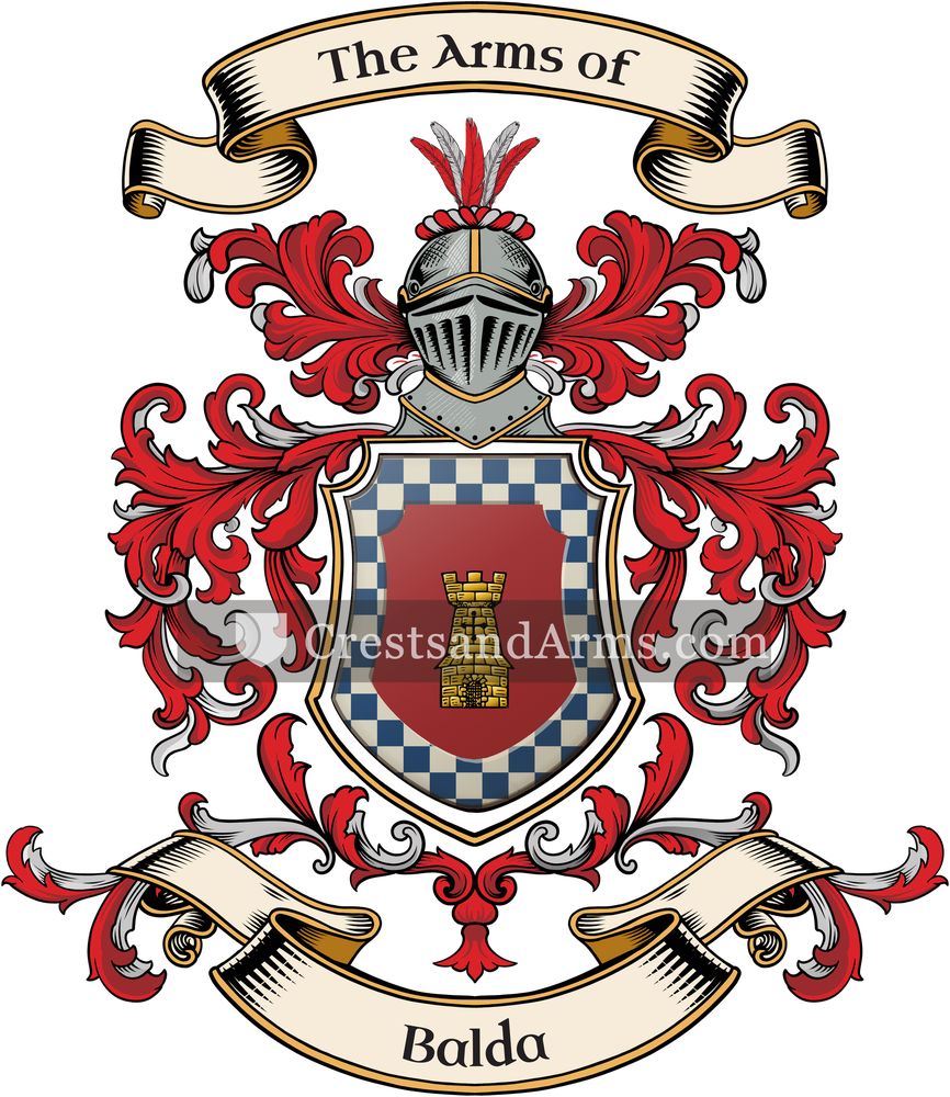 The Balda coat of arms, drawn from the recorded blazon