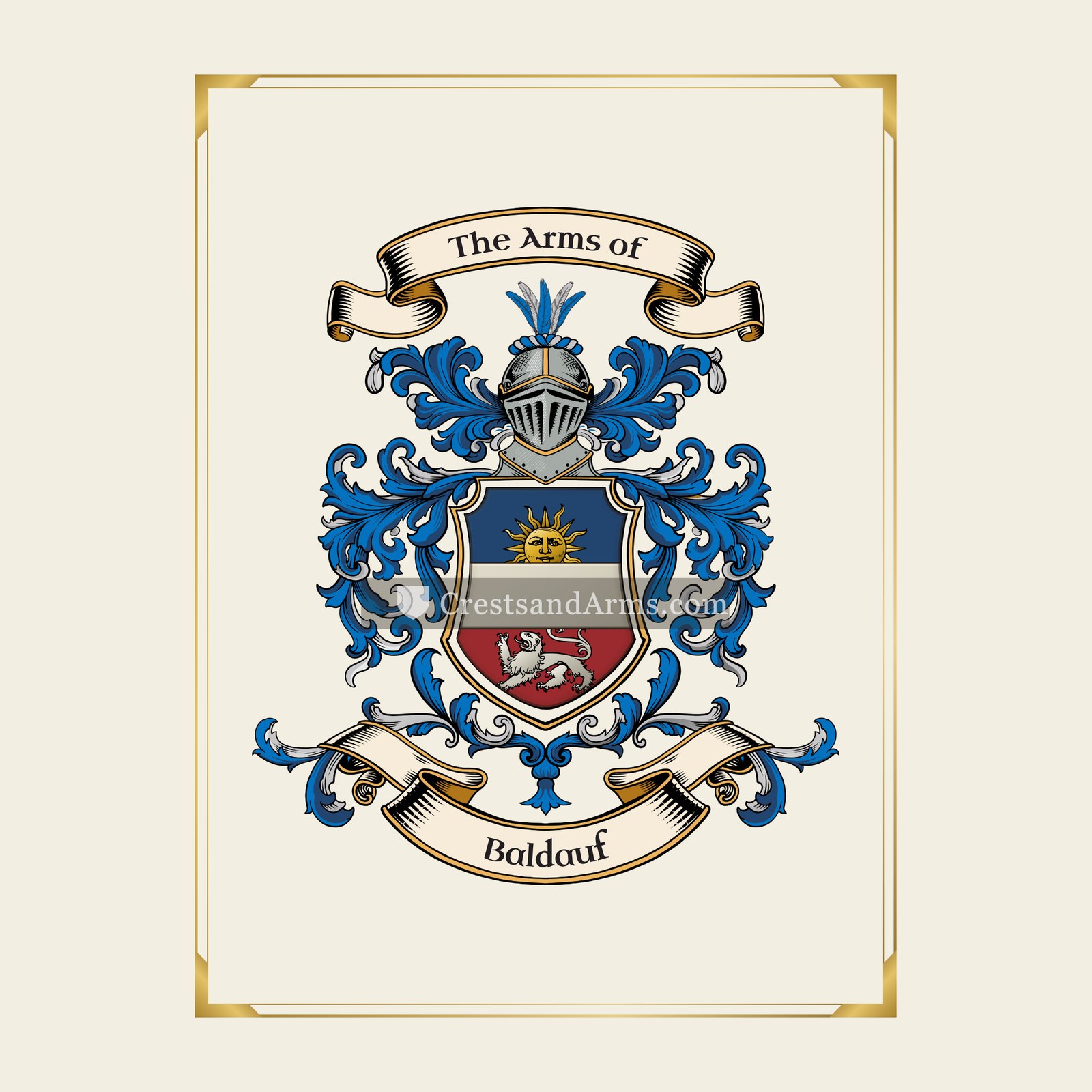 With gold border