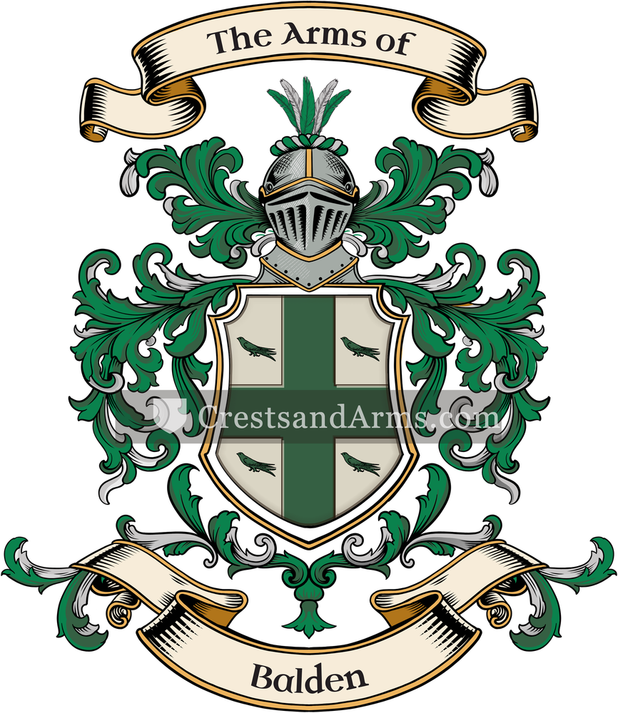 The Balden coat of arms, drawn from the recorded blazon
