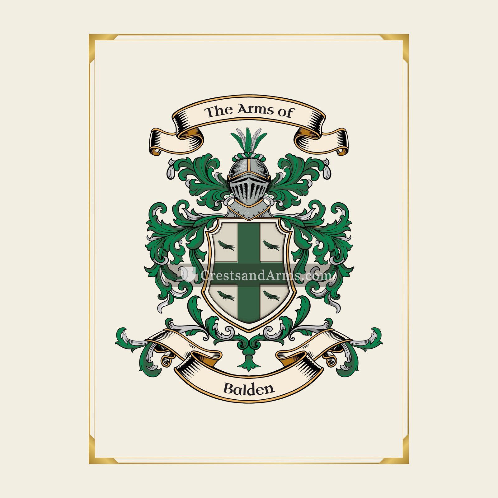 With gold border