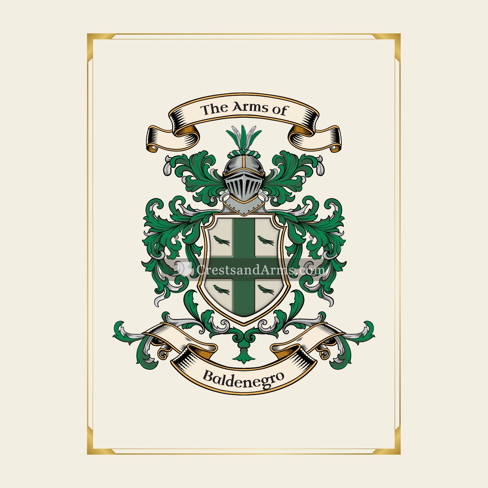 With gold border