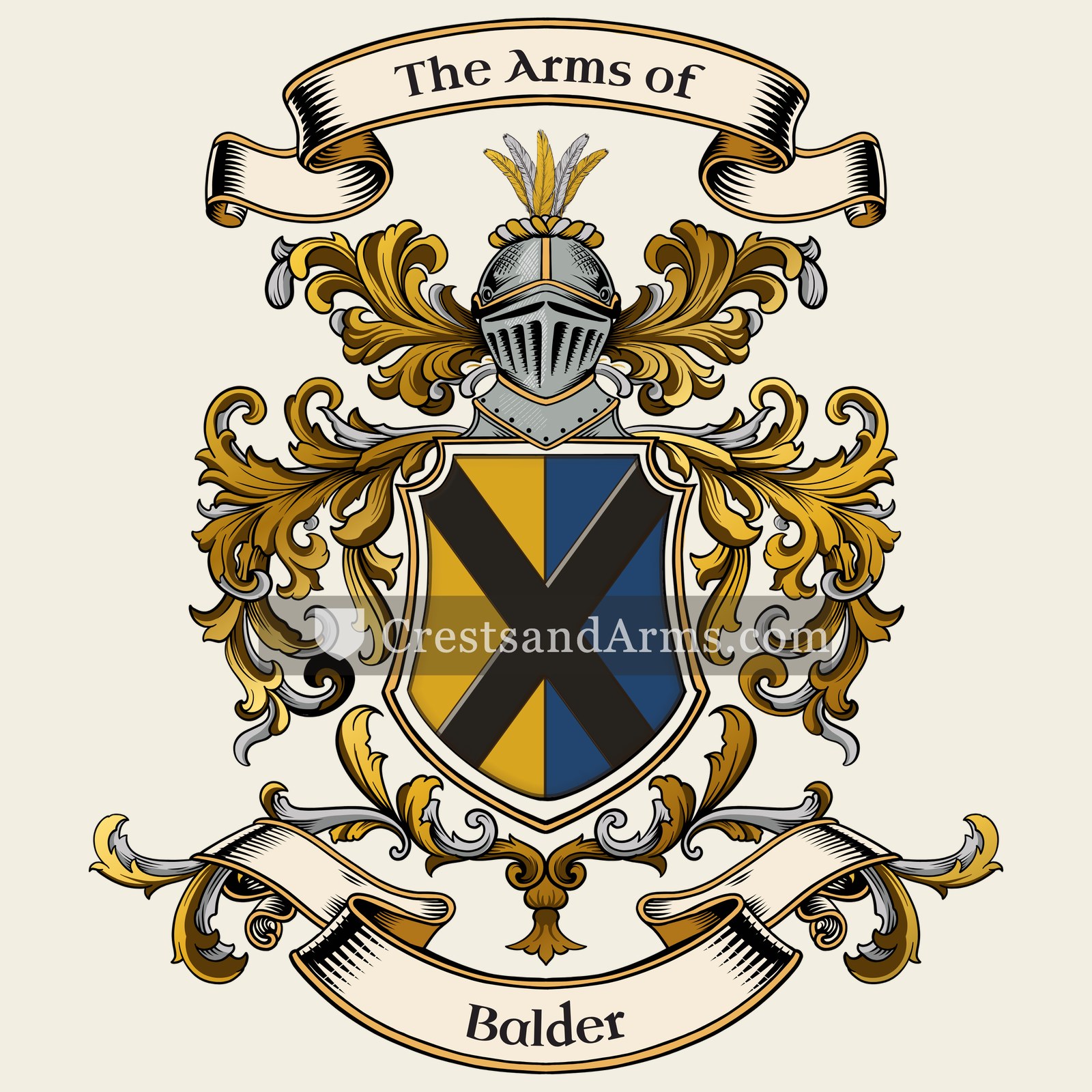 The Balder coat of arms, drawn from the recorded blazon